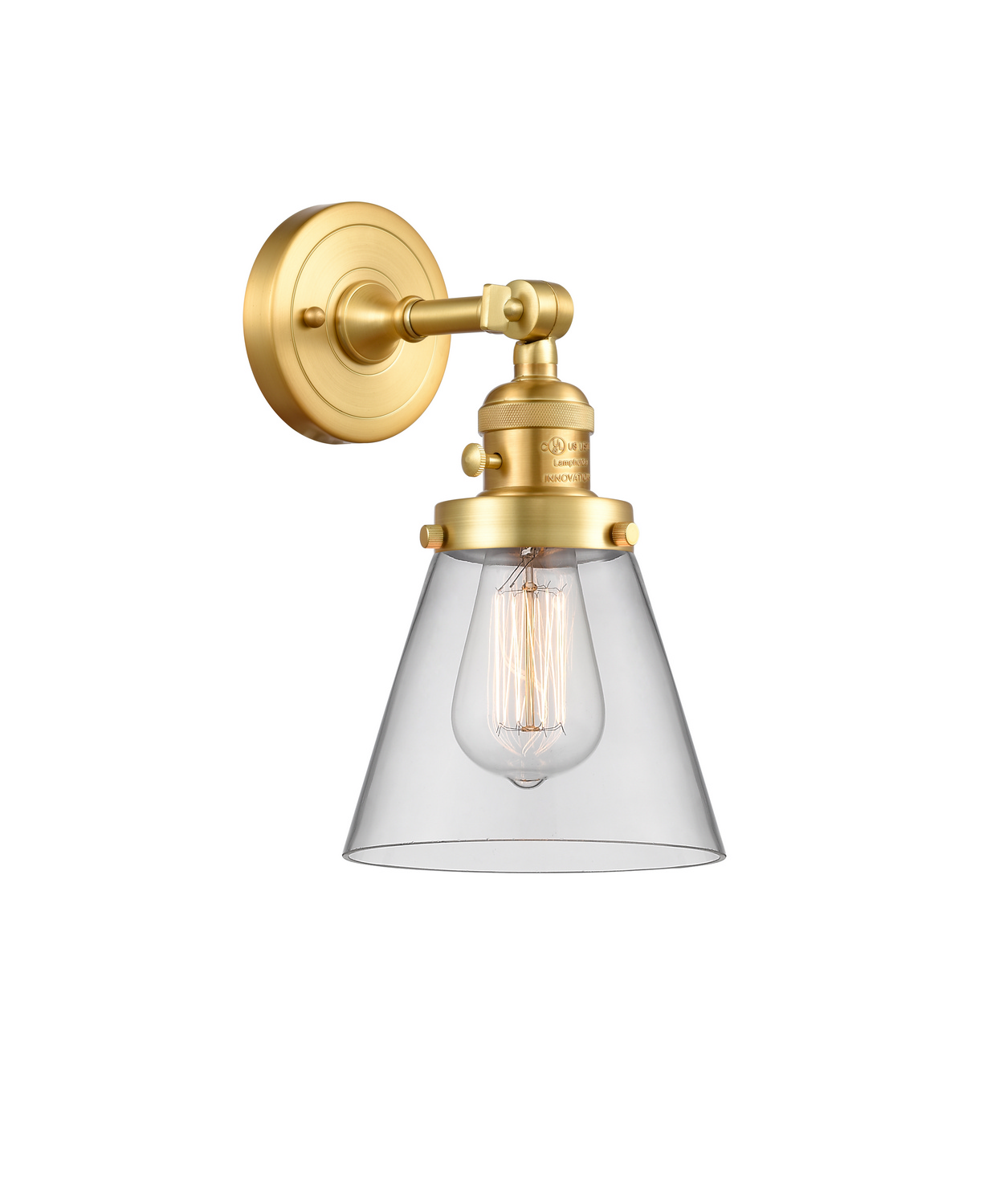 One Light Wall Sconce by Innovations - Franklin Restoration Collection, Satin Gold Finish - 203SW-SG-G62