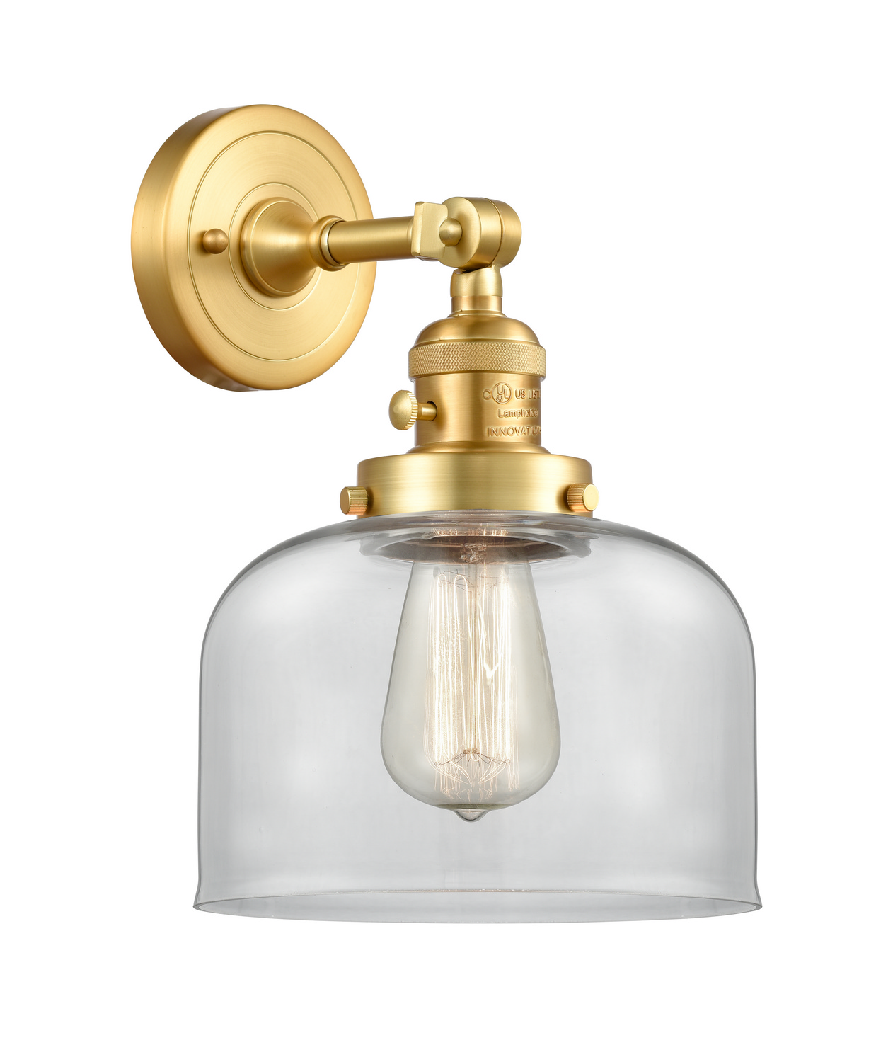 One Light Wall Sconce by Innovations - Franklin Restoration Collection, Satin Gold Finish - 203SW-SG-G72