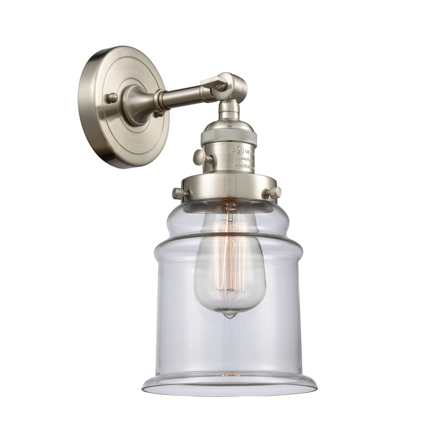 One Light Wall Sconce by Innovations - Franklin Restoration Collection, Brushed Satin Nickel Finish - 203SW-SN-G182