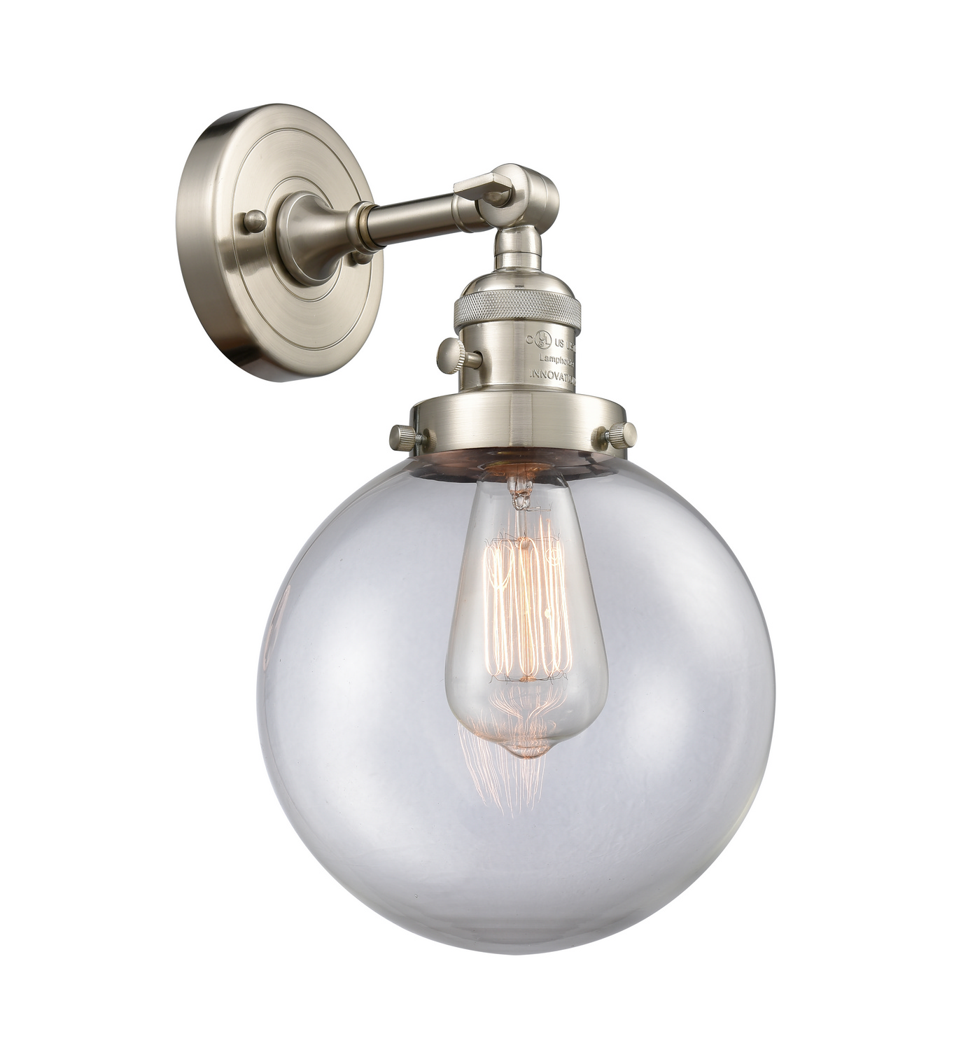 One Light Wall Sconce by Innovations - Franklin Restoration Collection, Brushed Satin Nickel Finish - 203SW-SN-G202-8