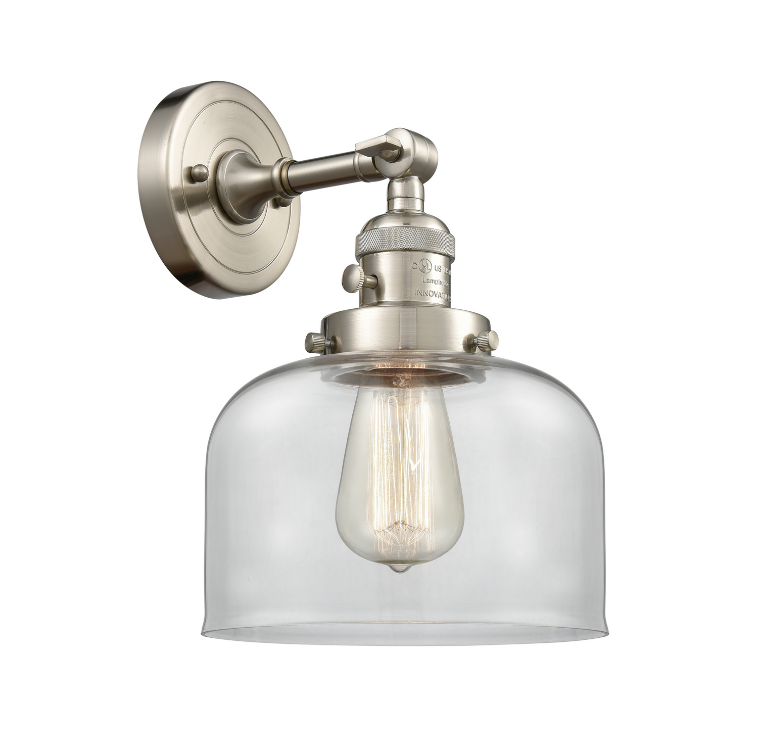 One Light Wall Sconce by Innovations - Franklin Restoration Collection, Brushed Satin Nickel Finish - 203SW-SN-G72
