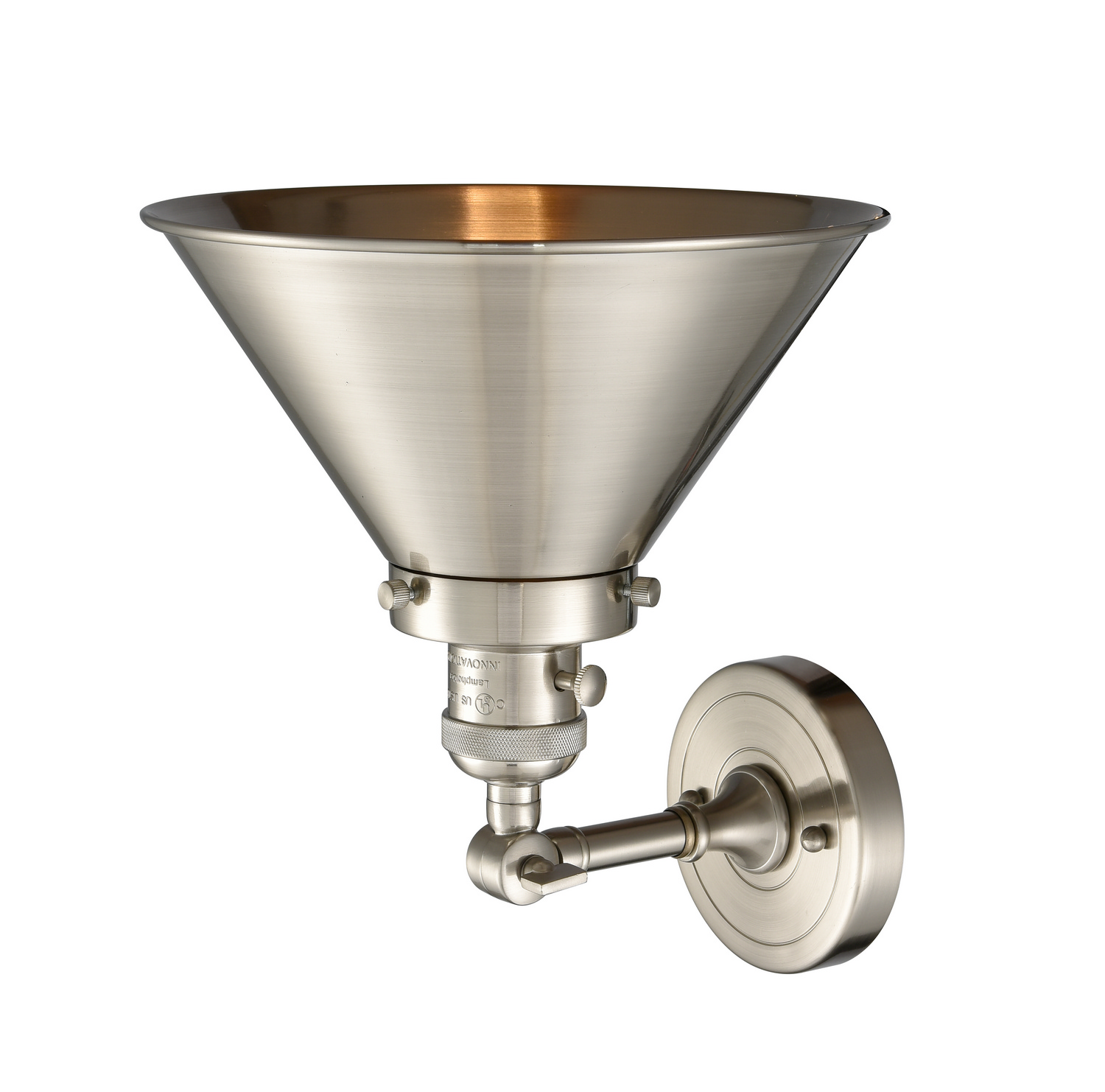 One Light Wall Sconce by Innovations - Franklin Restoration Collection, Brushed Satin Nickel Finish - 203SW-SN-M10-SN
