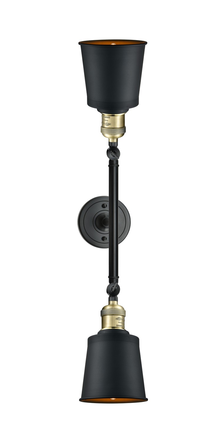 LED Bath Vanity by Innovations - Franklin Restoration Collection, Black Antique Brass Finish - 208L-BAB-M9-BK-LED