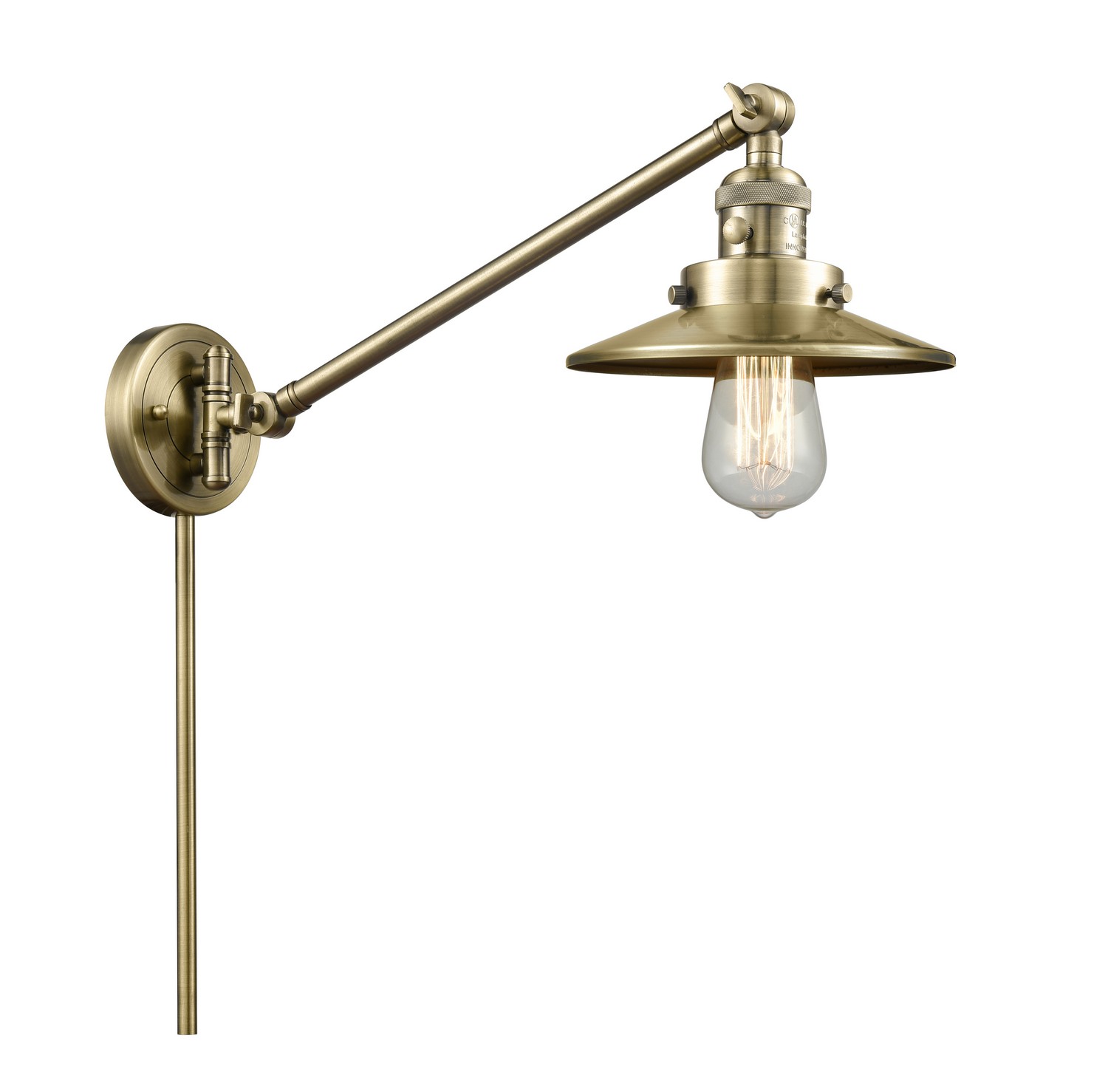 LED Swing Arm by Innovations - Franklin Restoration Collection, Antique Brass Finish - 237-AB-M4-AB-LED