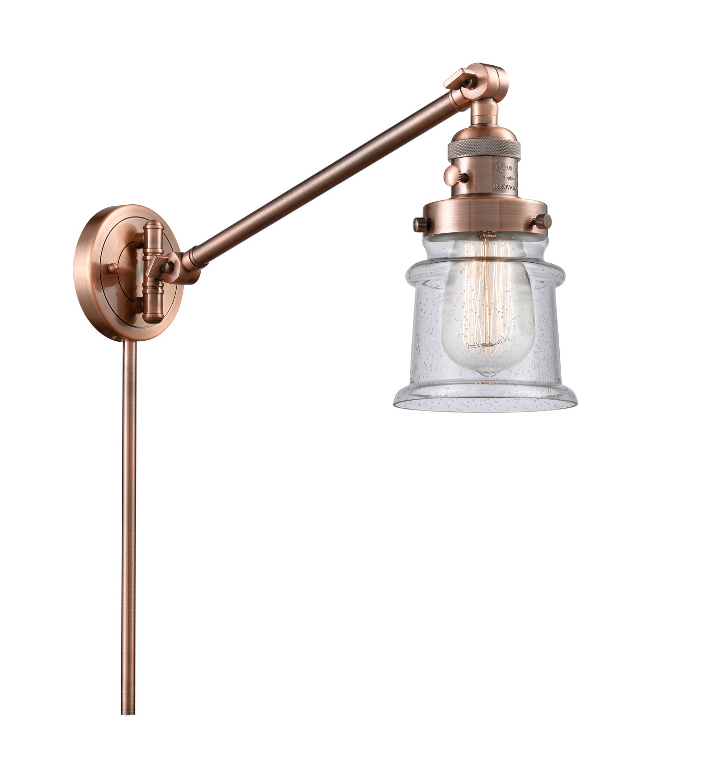 LED Swing Arm by Innovations - Franklin Restoration Collection, Antique Copper Finish - 237-AC-G184S-LED