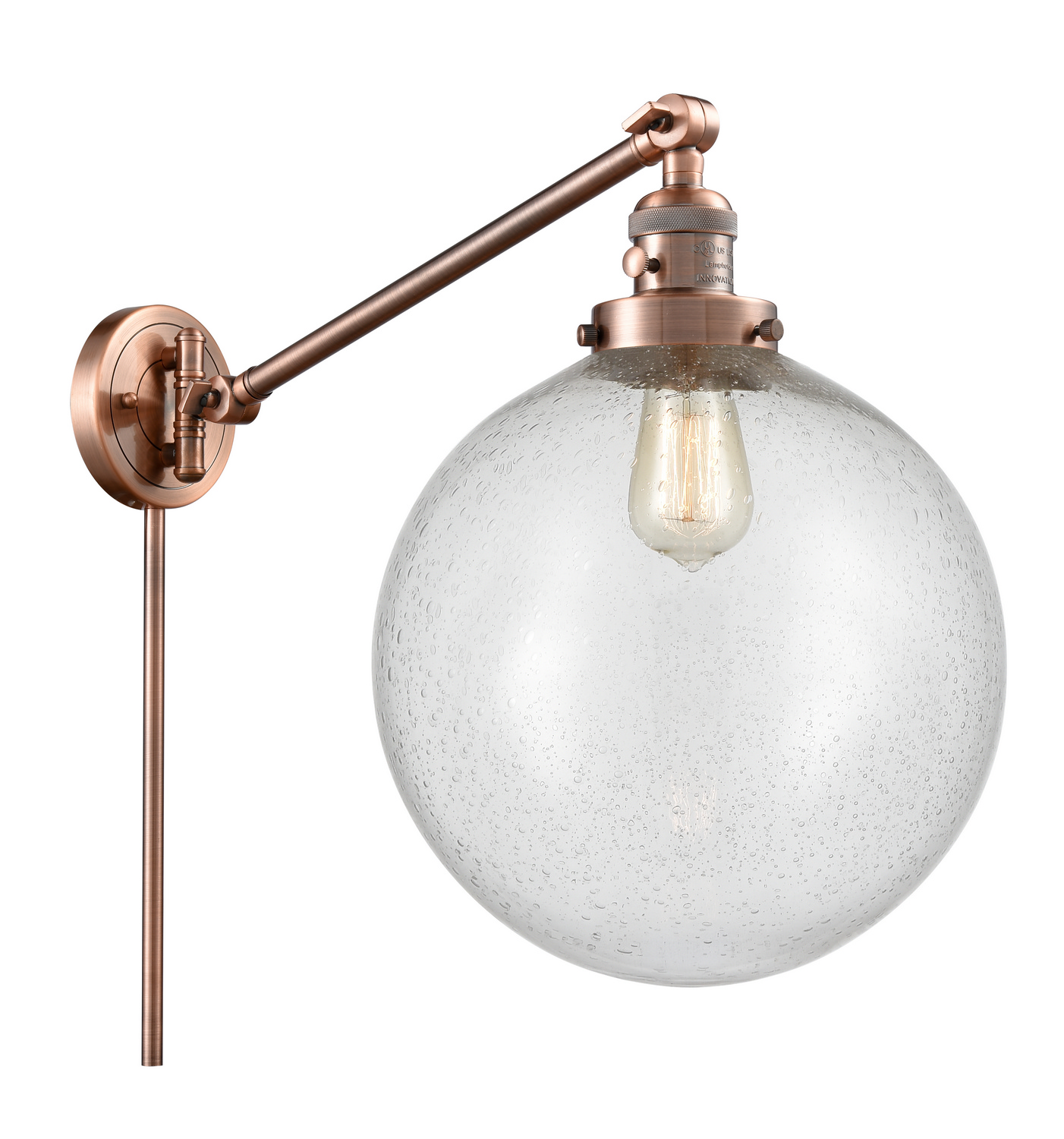 One Light Swing Arm by Innovations - Franklin Restoration Collection, Antique Copper Finish - 237-AC-G204-12