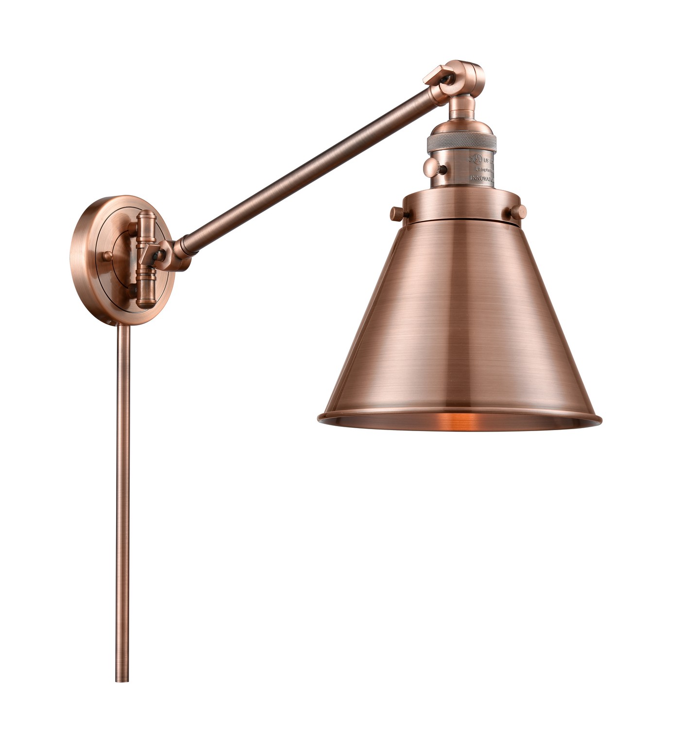 LED Swing Arm by Innovations - Franklin Restoration Collection, Antique Copper Finish - 237-AC-M13-AC-LED