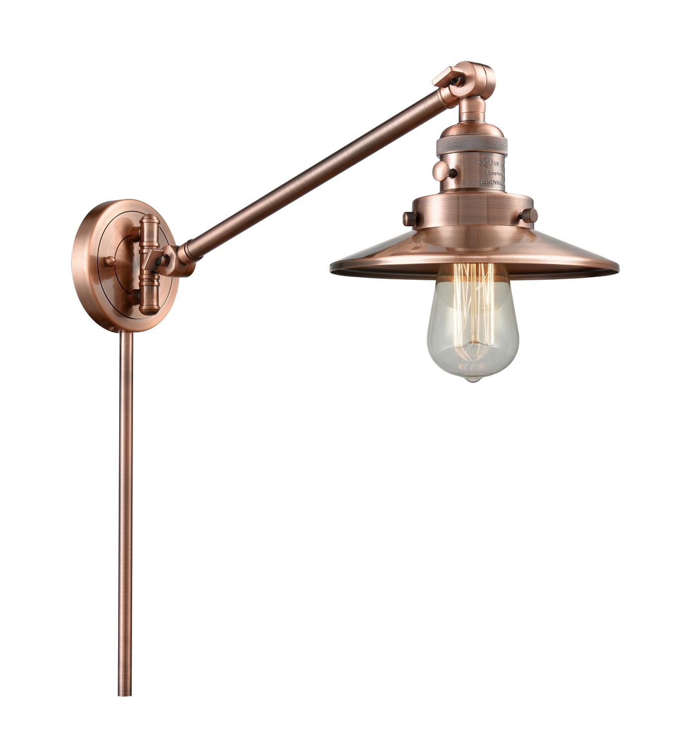 LED Swing Arm by Innovations - Franklin Restoration Collection, Antique Copper Finish - 237-AC-M3-AC-LED