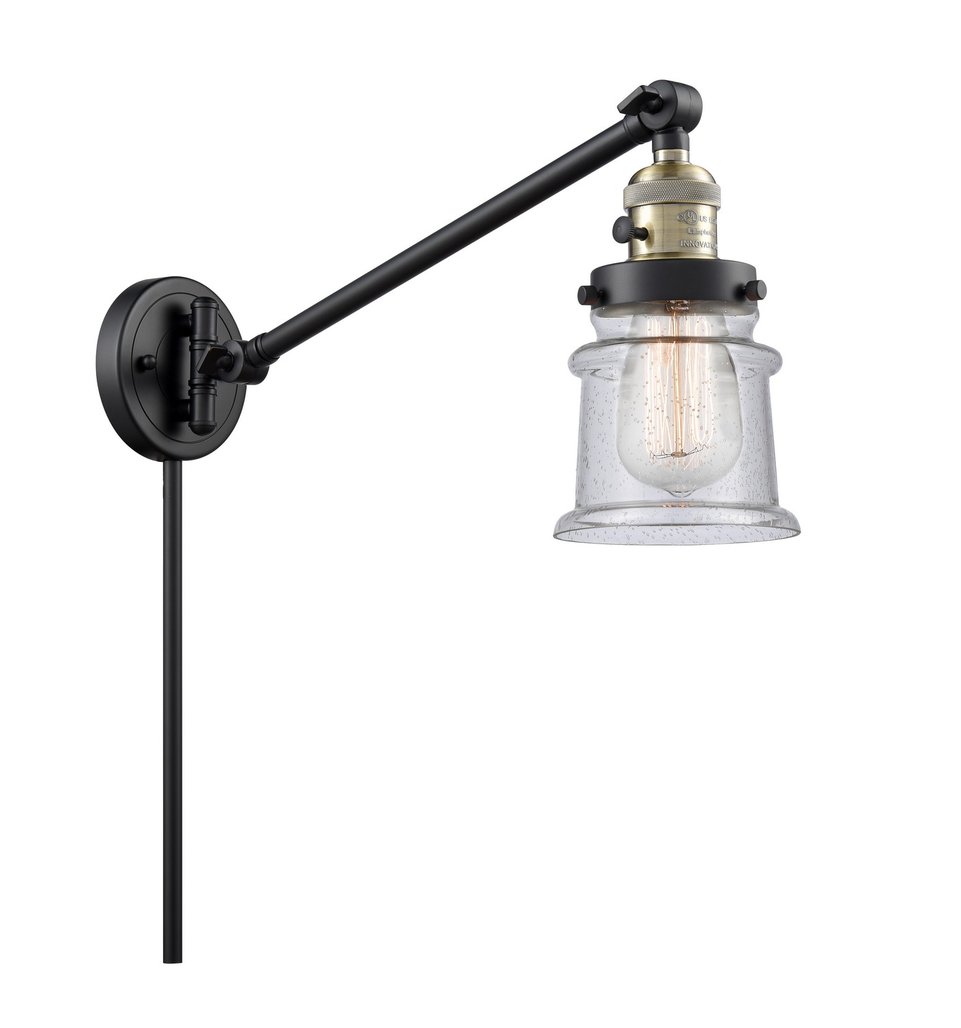 LED Swing Arm by Innovations - Franklin Restoration Collection, Black Antique Brass Finish - 237-BAB-G184S-LED