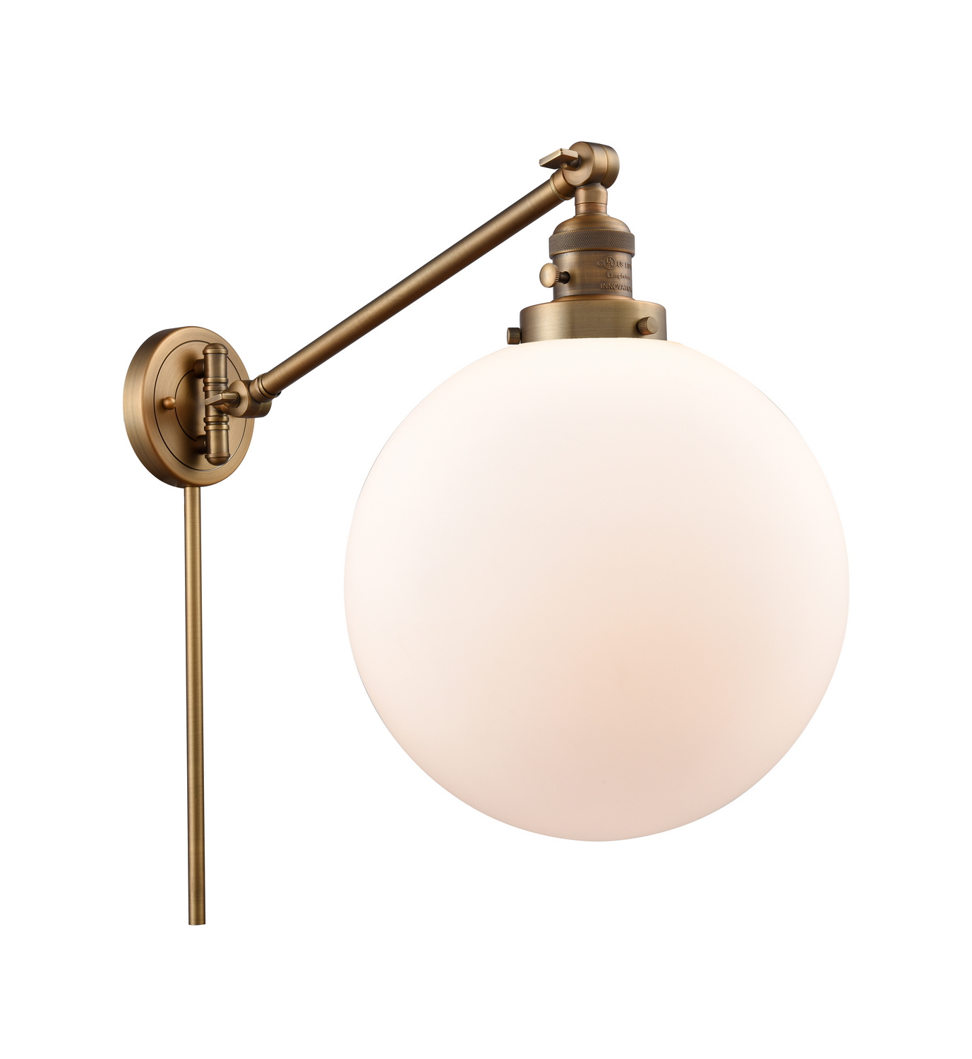 One Light Swing Arm by Innovations - Franklin Restoration Collection, Brushed Brass Finish - 237-BB-G201-12