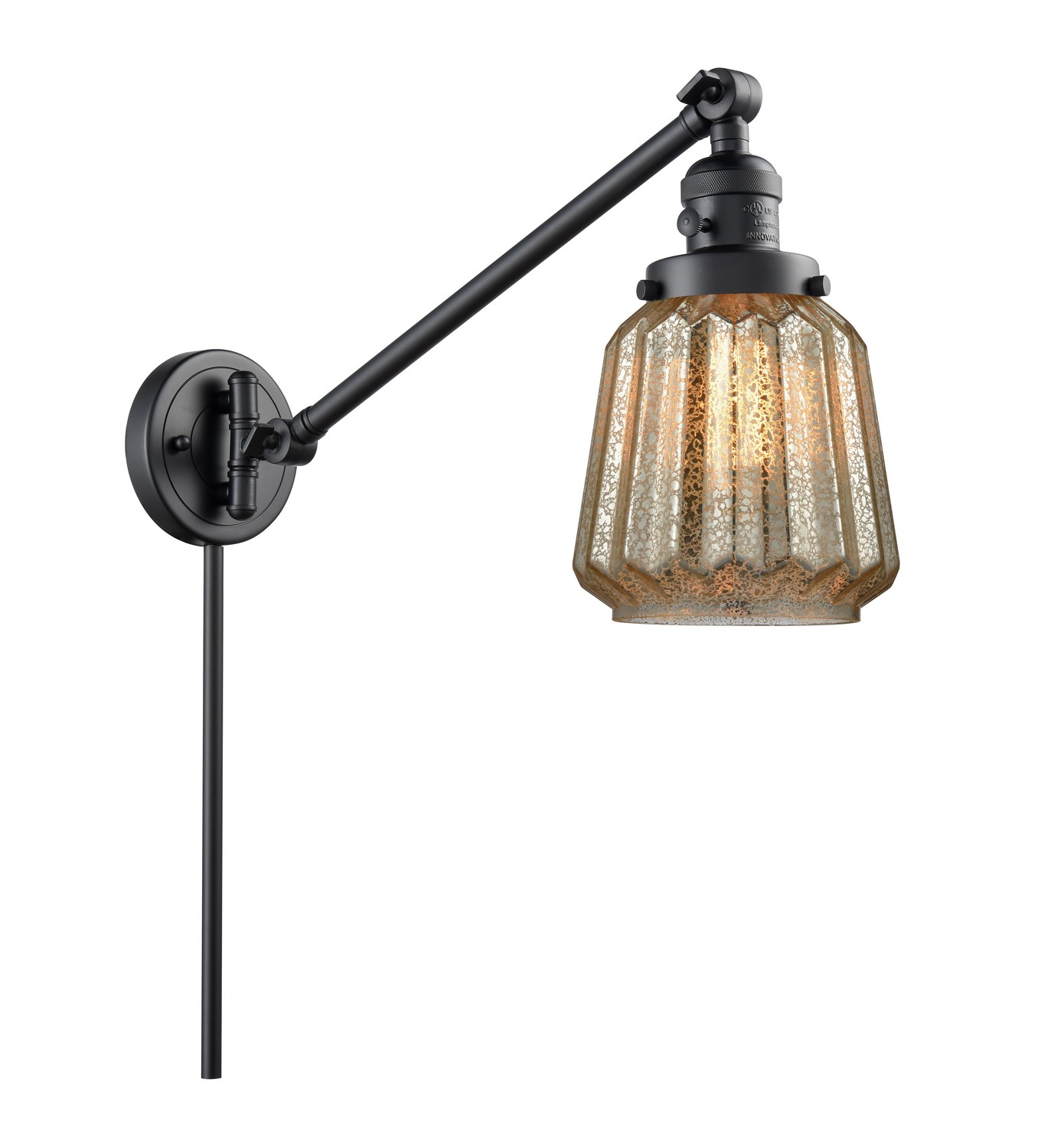LED Swing Arm by Innovations - Franklin Restoration Collection, Matte Black Finish - 237-BK-G146-LED