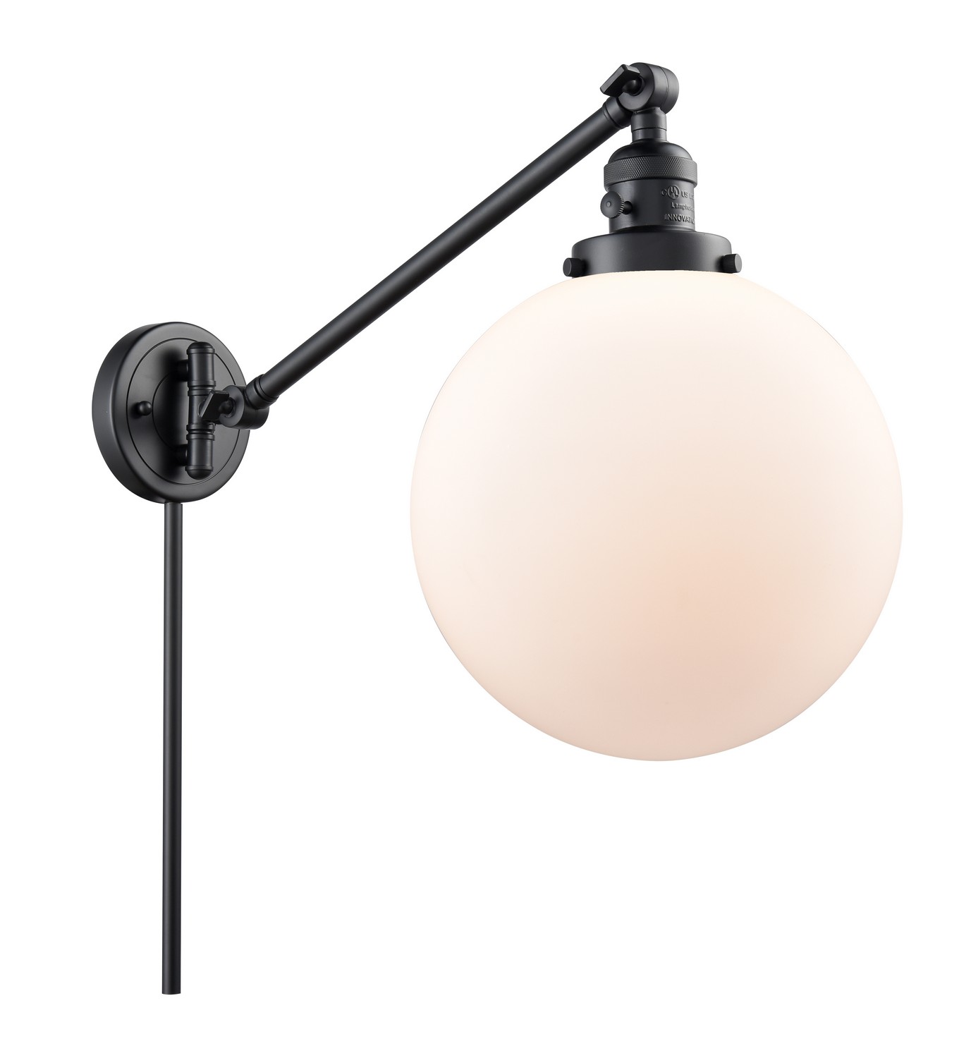 LED Swing Arm by Innovations - Franklin Restoration Collection, Matte Black Finish - 237-BK-G201-10-LED