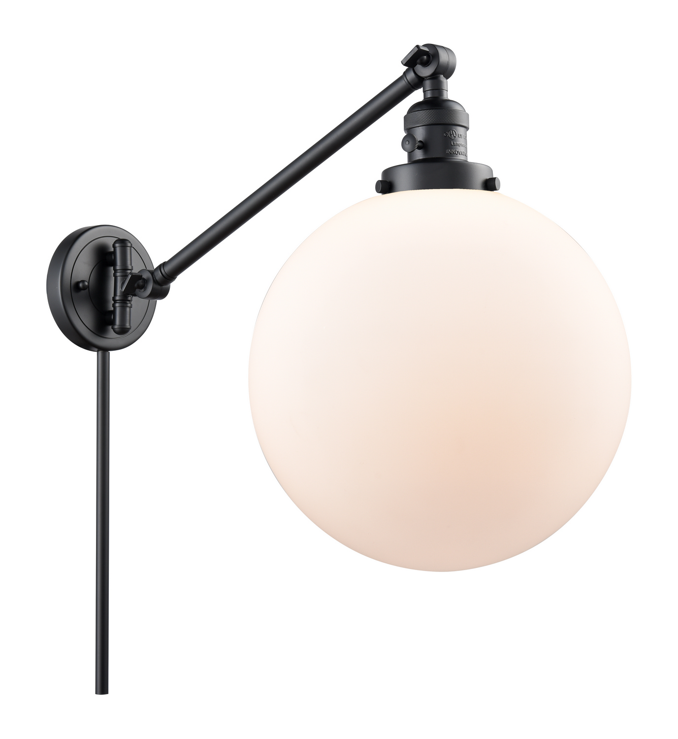 One Light Swing Arm by Innovations - Franklin Restoration Collection, Matte Black Finish - 237-BK-G201-12
