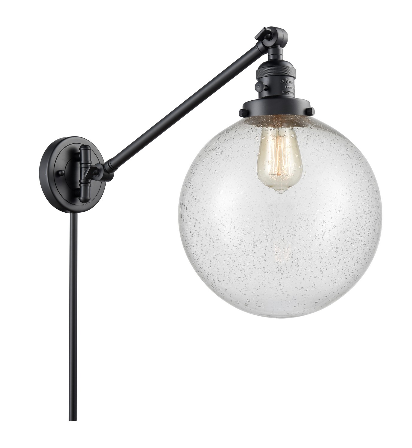 LED Swing Arm by Innovations - Franklin Restoration Collection, Matte Black Finish - 237-BK-G204-10-LED