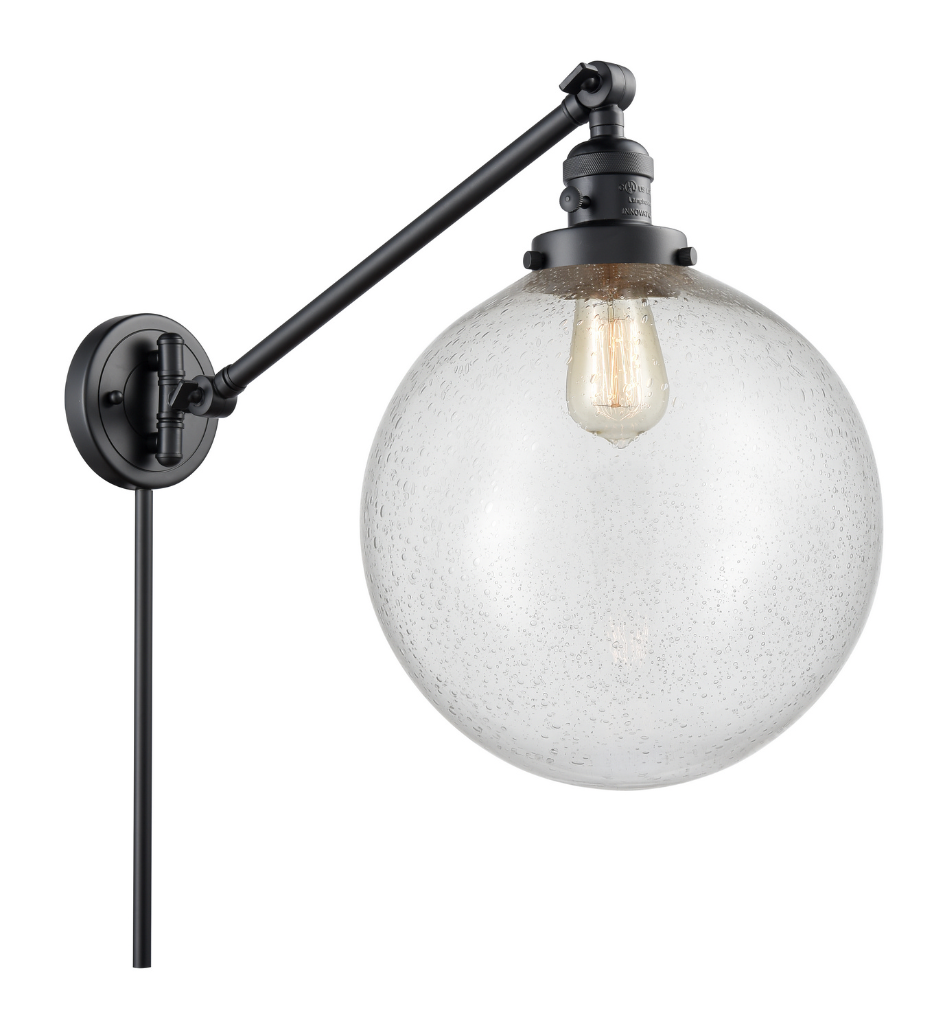 One Light Swing Arm by Innovations - Franklin Restoration Collection, Matte Black Finish - 237-BK-G204-12