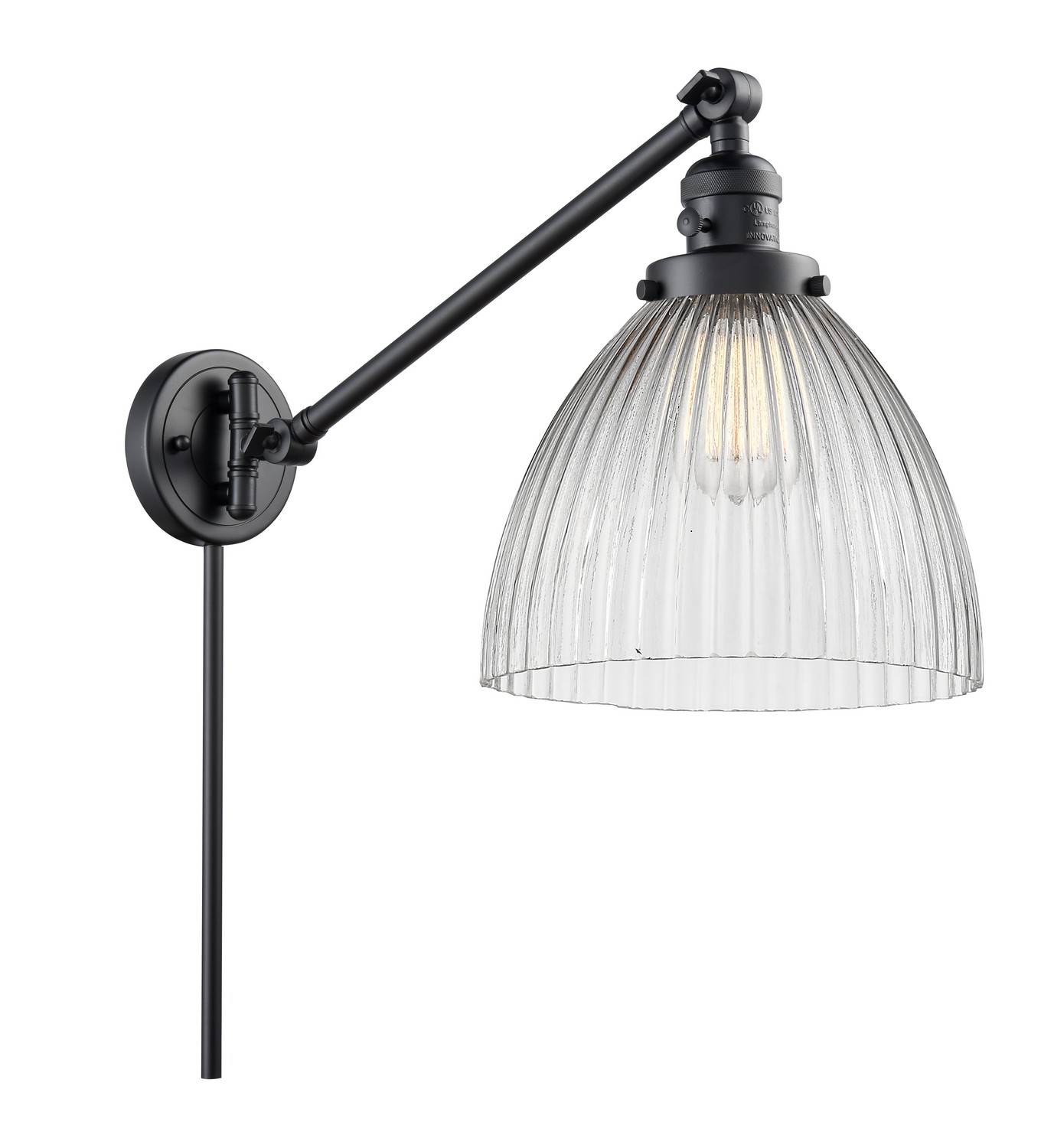 LED Swing Arm by Innovations - Franklin Restoration Collection, Matte Black Finish - 237-BK-G222-LED