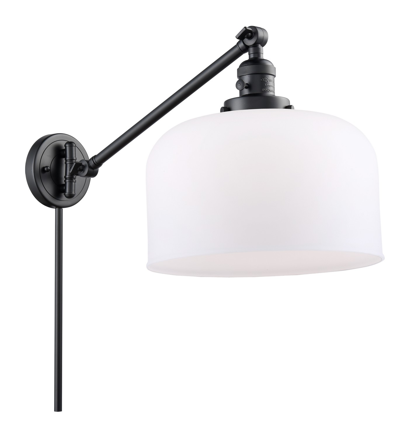 LED Swing Arm by Innovations - Franklin Restoration Collection, Matte Black Finish - 237-BK-G71-L-LED