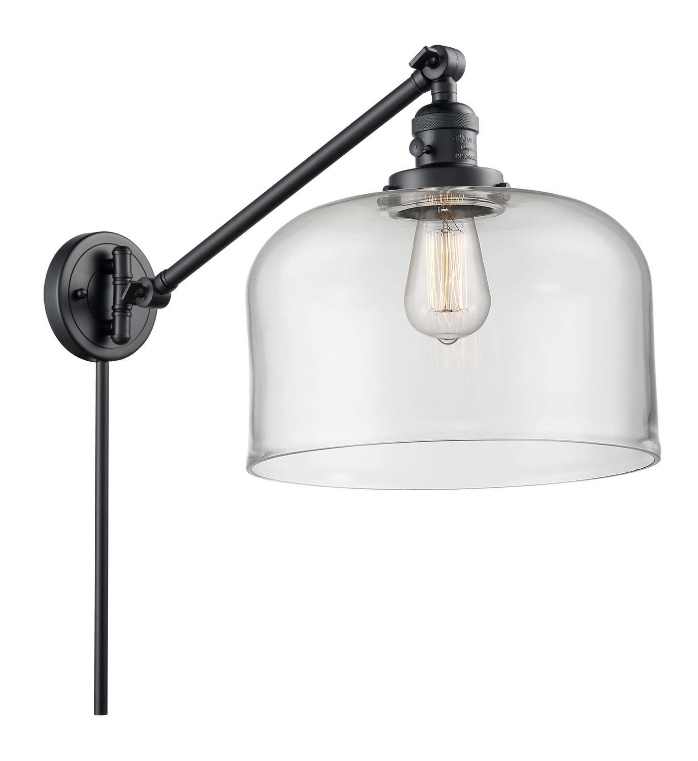 LED Swing Arm by Innovations - Franklin Restoration Collection, Matte Black Finish - 237-BK-G72-L-LED