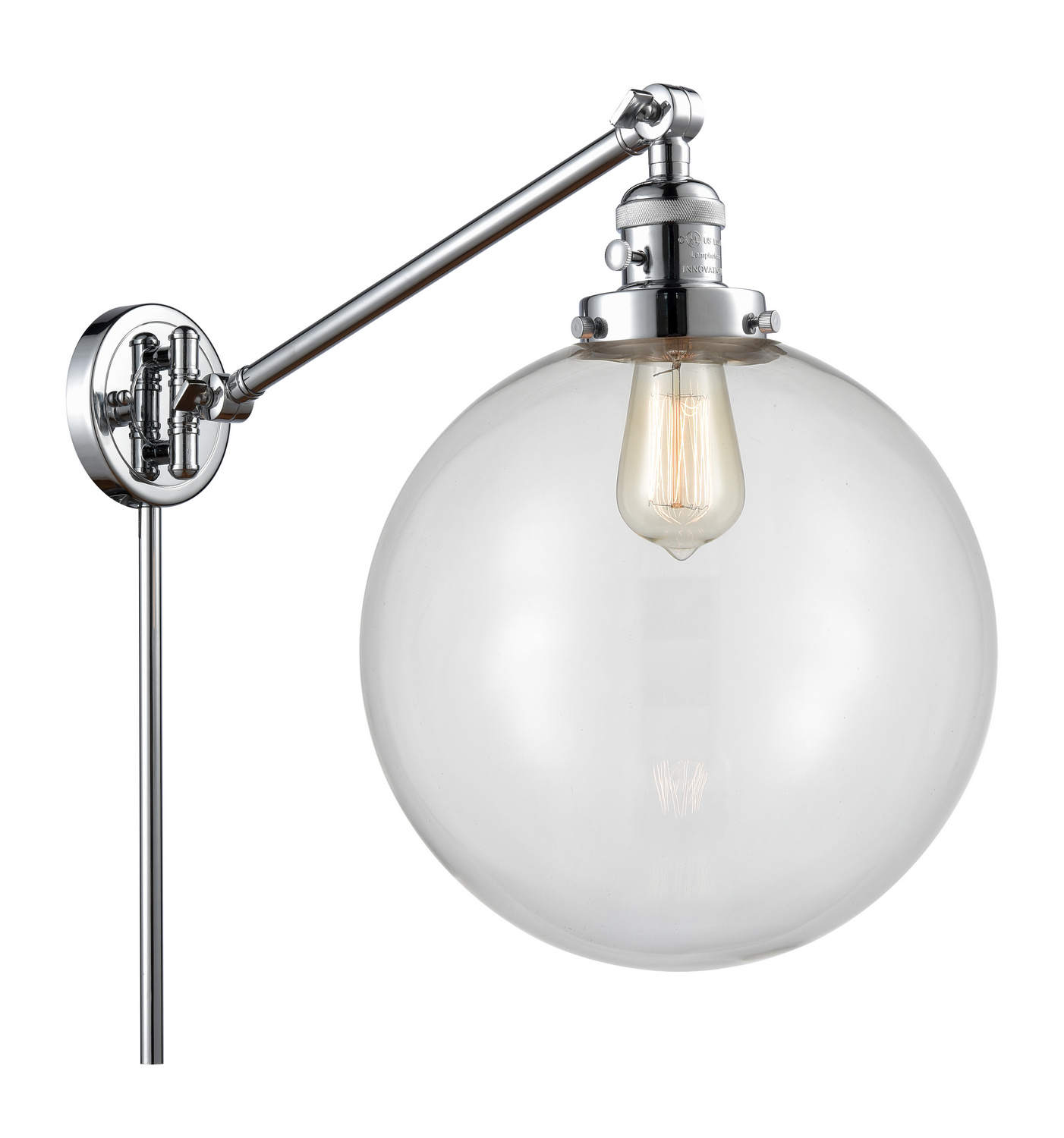 One Light Swing Arm by Innovations - Franklin Restoration Collection, Polished Chrome Finish - 237-PC-G202-12