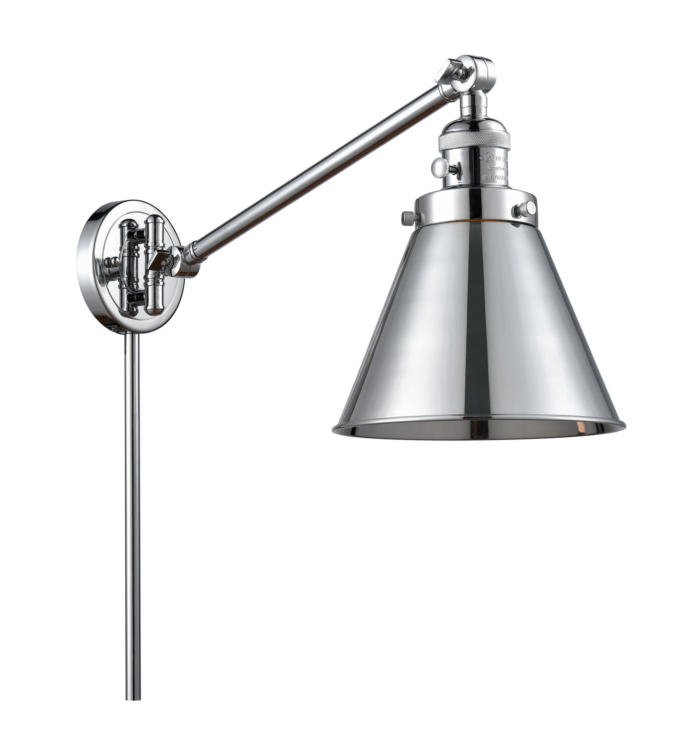 LED Swing Arm by Innovations - Franklin Restoration Collection, Polished Chrome Finish - 237-PC-M13-PC-LED