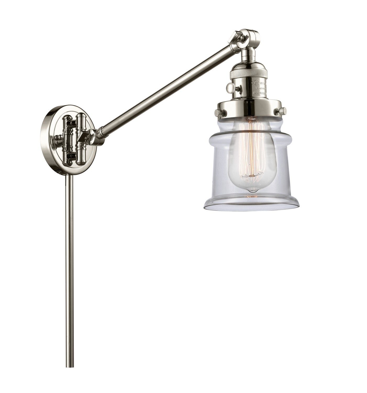 LED Swing Arm by Innovations - Franklin Restoration Collection, Polished Nickel Finish - 237-PN-G182S-LED