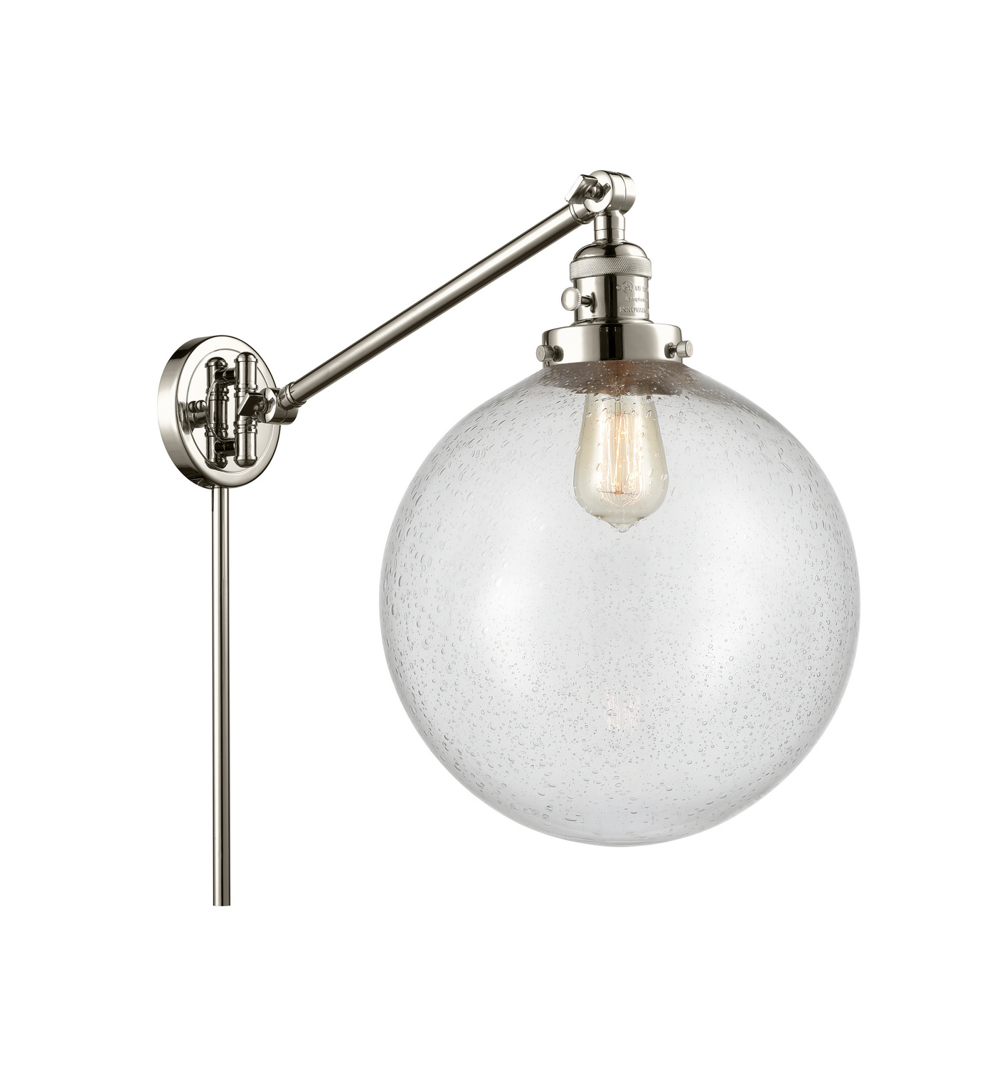 One Light Swing Arm by Innovations - Franklin Restoration Collection, Polished Nickel Finish - 237-PN-G204-12