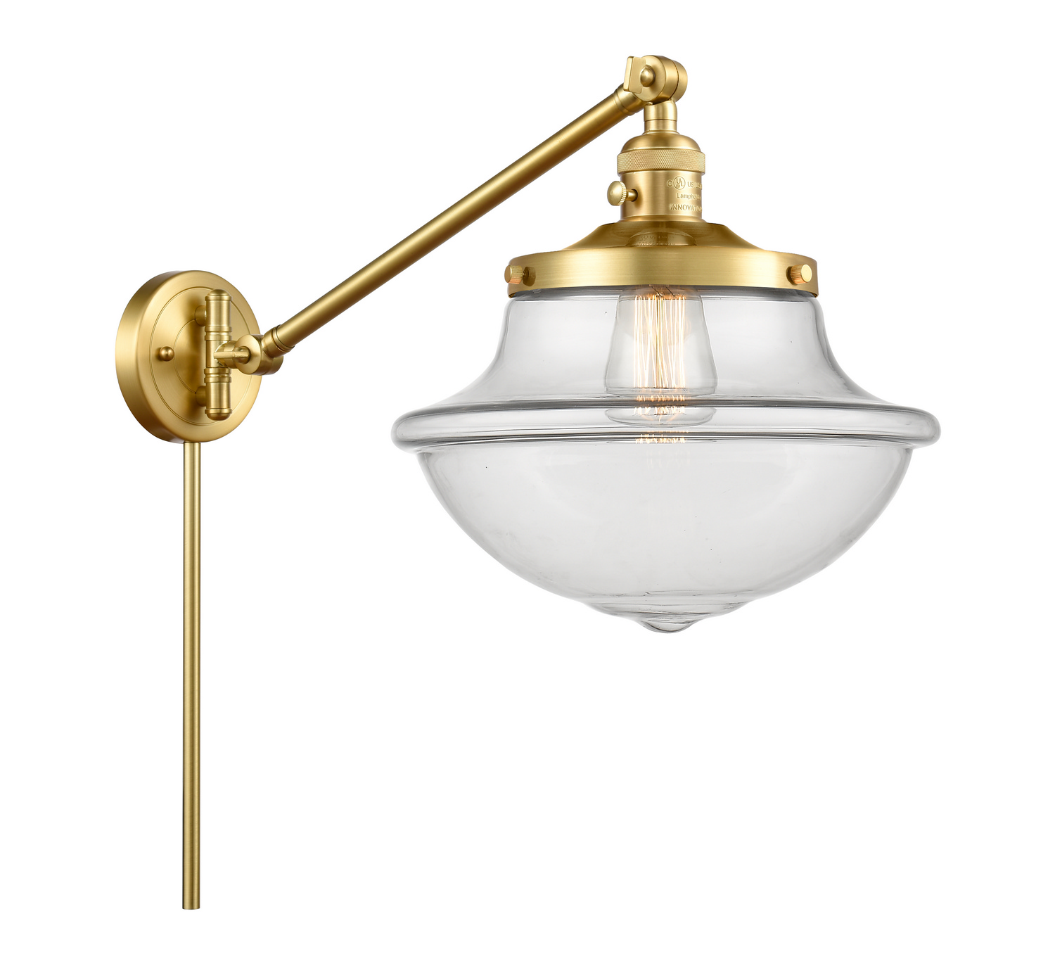 One Light Swing Arm by Innovations - Franklin Restoration Collection, Satin Gold Finish - 237-SG-G542