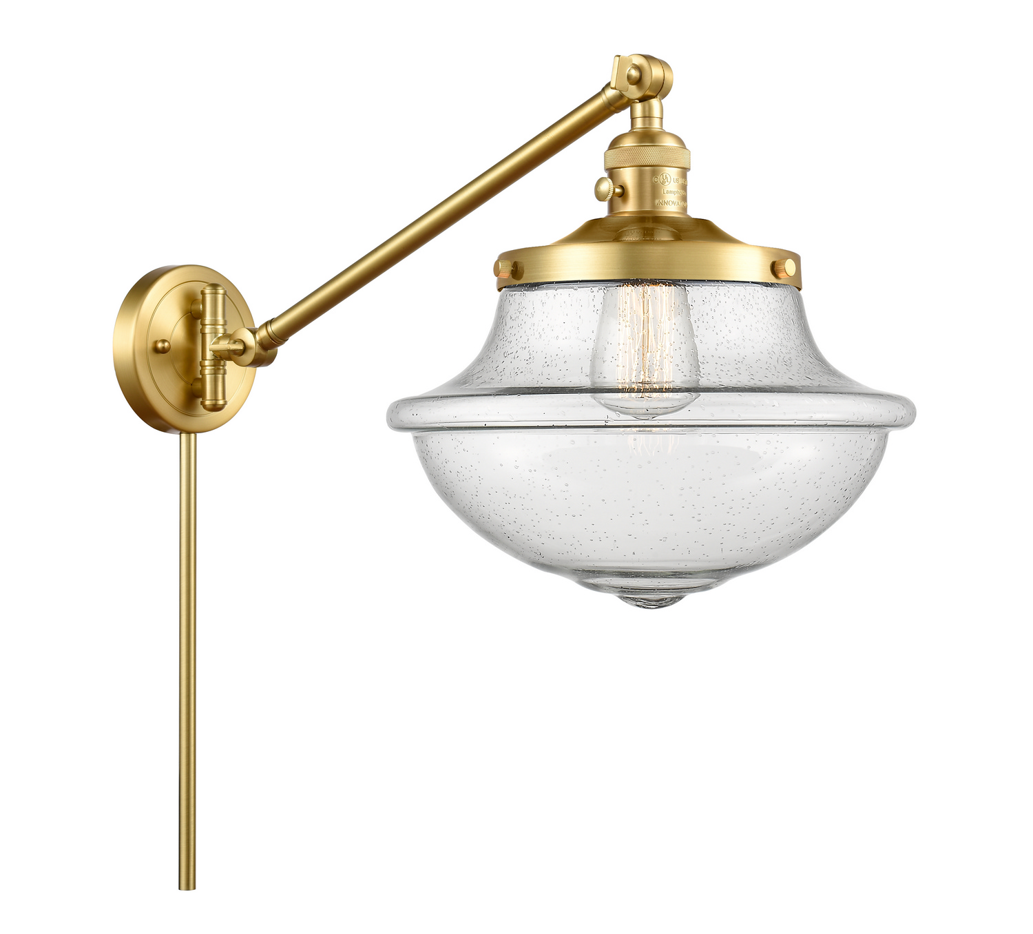 One Light Swing Arm by Innovations - Franklin Restoration Collection, Satin Gold Finish - 237-SG-G544