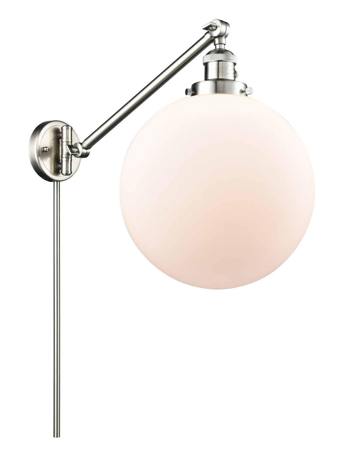 One Light Swing Arm by Innovations - Franklin Restoration Collection, Brushed Satin Nickel Finish - 237-SN-G201-12