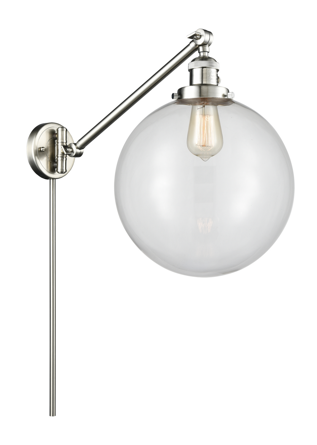 One Light Swing Arm by Innovations - Franklin Restoration Collection, Brushed Satin Nickel Finish - 237-SN-G202-12