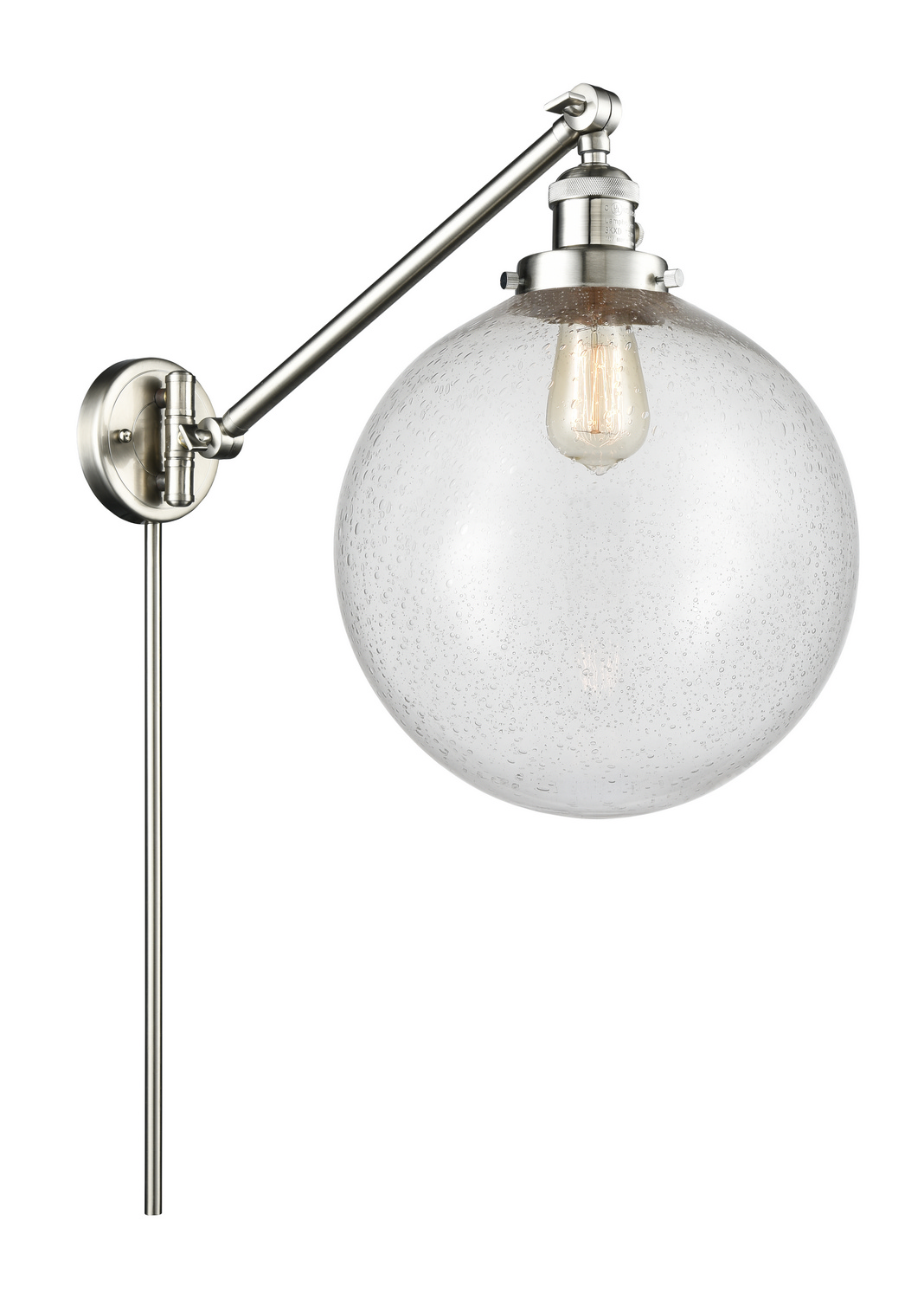 One Light Swing Arm by Innovations - Franklin Restoration Collection, Brushed Satin Nickel Finish - 237-SN-G204-12