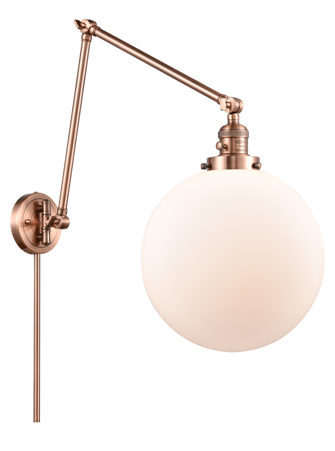 One Light Swing Arm by Innovations - Franklin Restoration Collection, Antique Copper Finish - 238-AC-G201-12