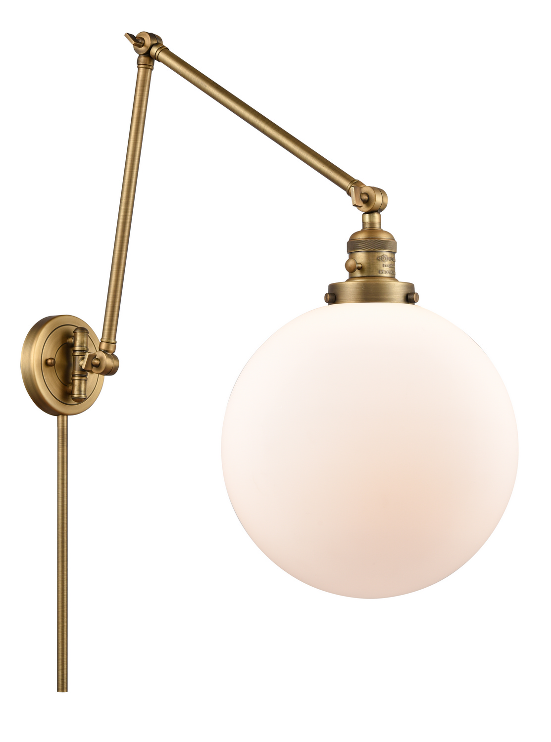 One Light Swing Arm by Innovations - Franklin Restoration Collection, Brushed Brass Finish - 238-BB-G201-12