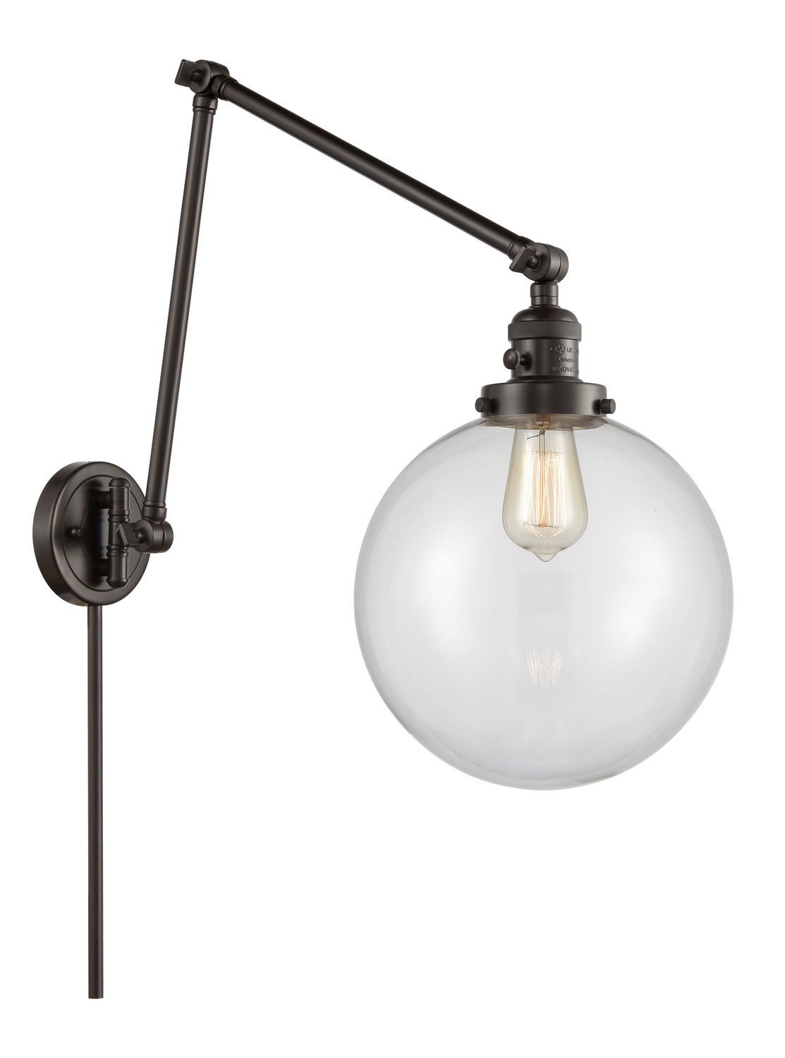 One Light Swing Arm by Innovations - Franklin Restoration Collection, Oil Rubbed Bronze Finish - 238-OB-G202-10
