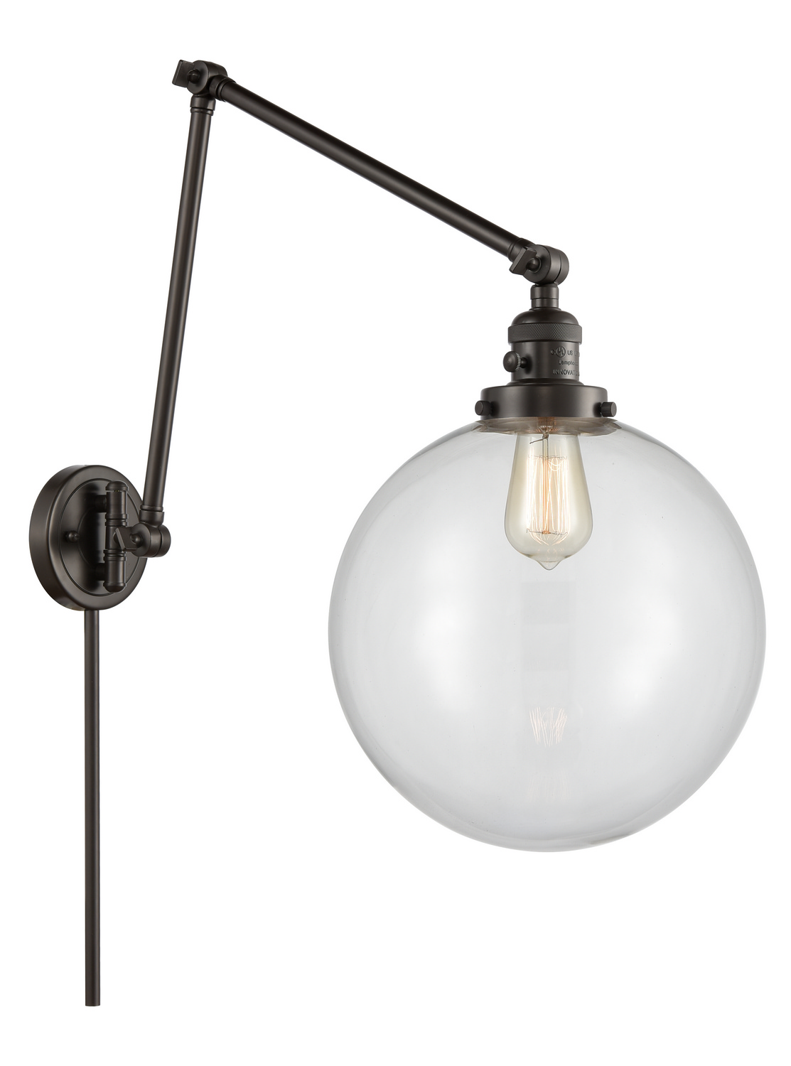 One Light Swing Arm by Innovations - Franklin Restoration Collection, Oil Rubbed Bronze Finish - 238-OB-G202-12