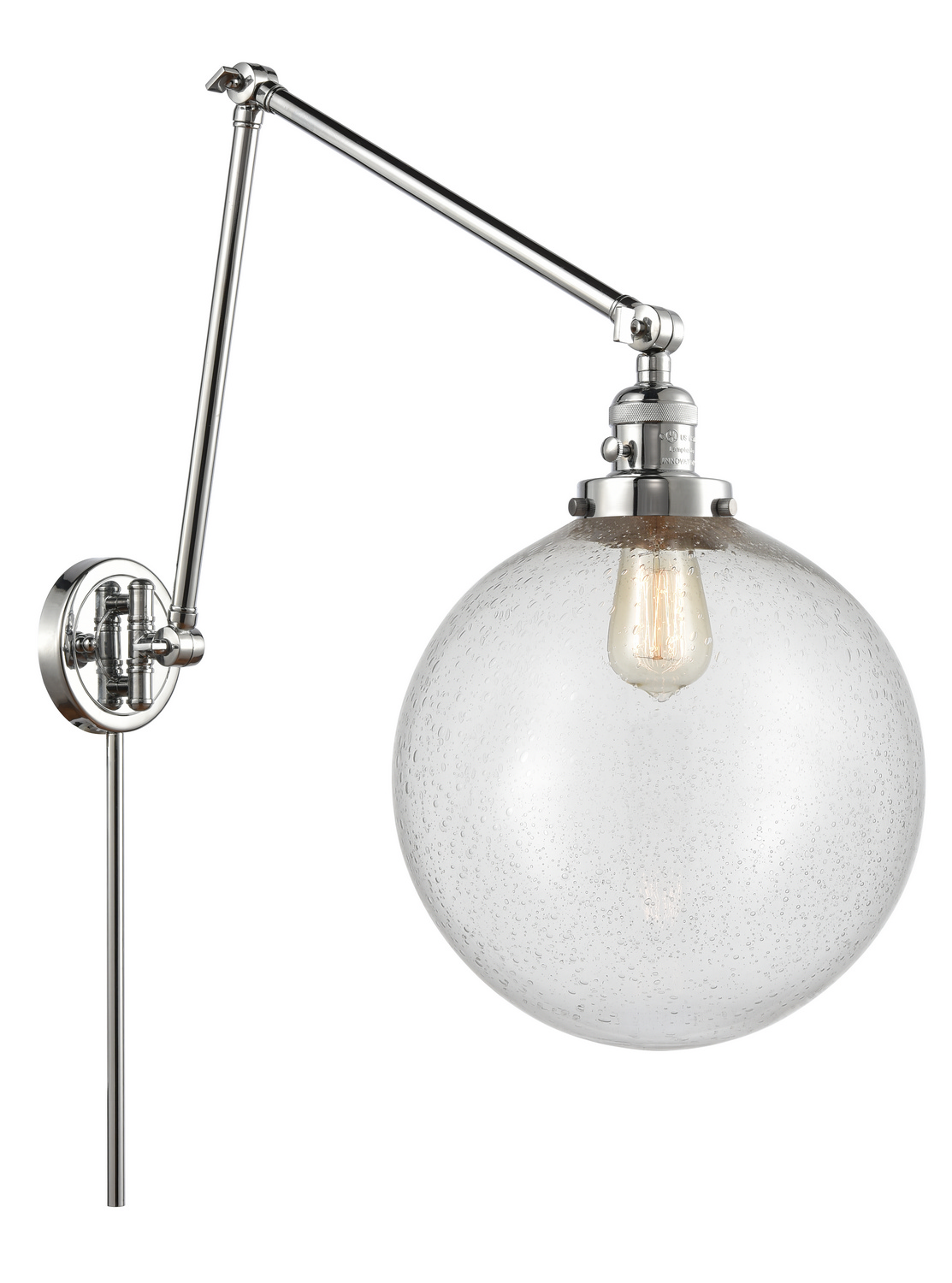 One Light Swing Arm by Innovations - Franklin Restoration Collection, Polished Chrome Finish - 238-PC-G204-12