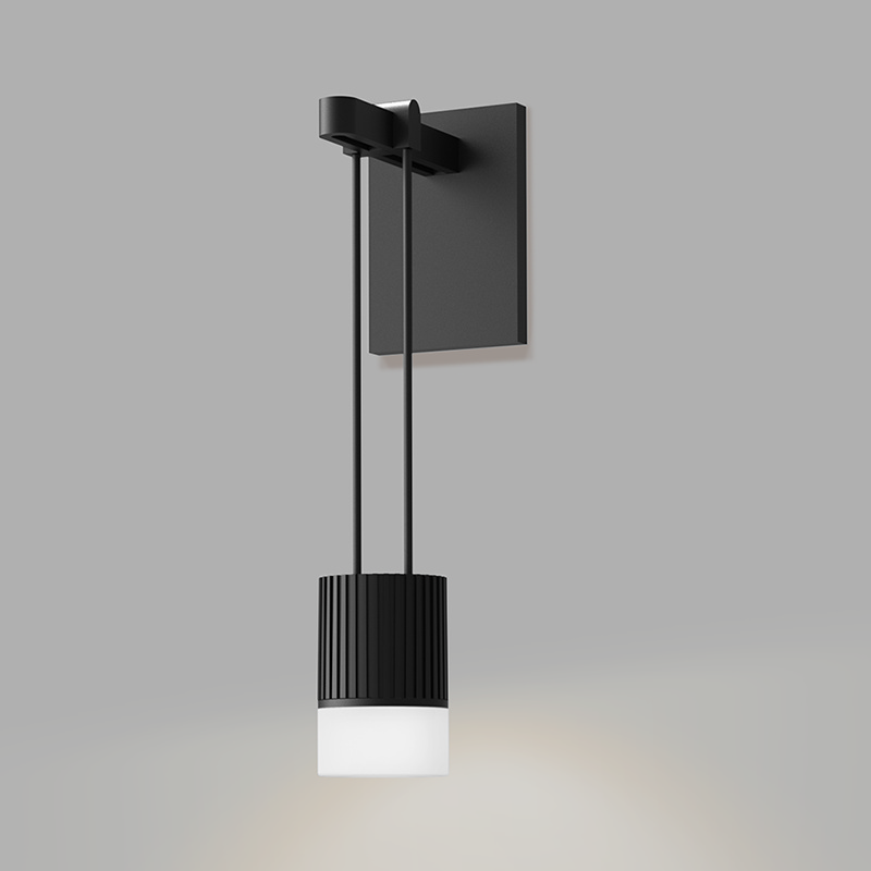Sonneman Suspenders One Light Wall Sconce in Satin Black - SLS0220