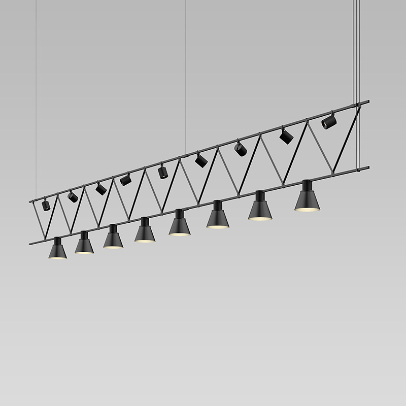 Sonneman Suspenders Eight Light Pendant in Satin Black - SLS1142