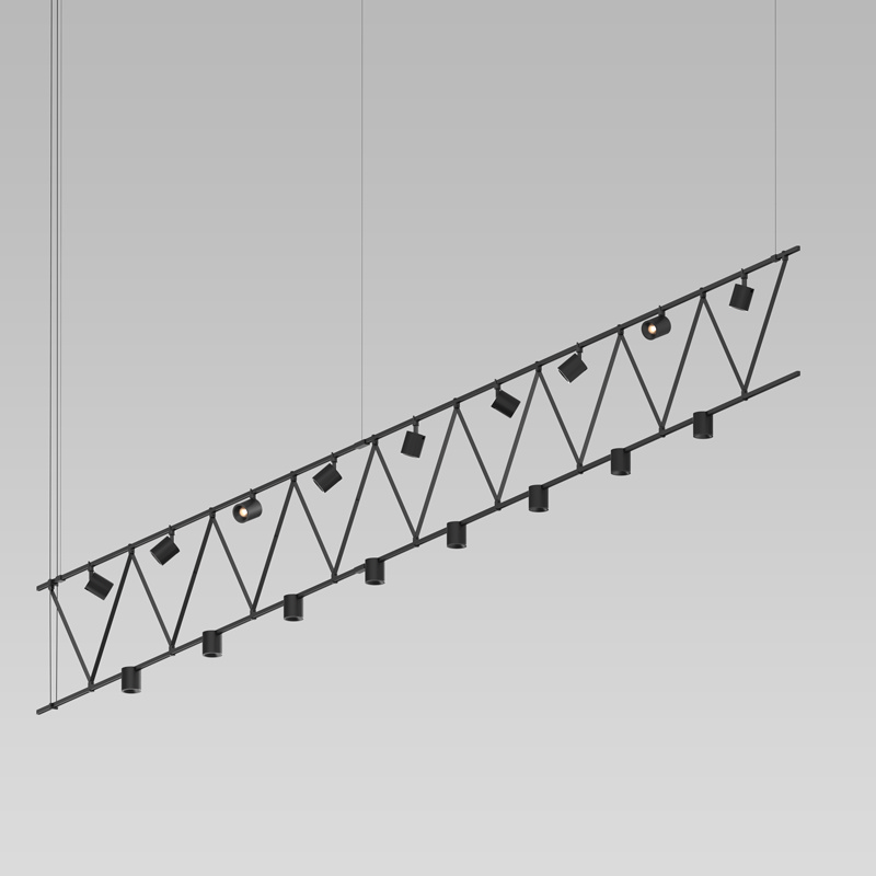 Sonneman Suspenders 17 Light Pendant in Satin Black - SLS1143