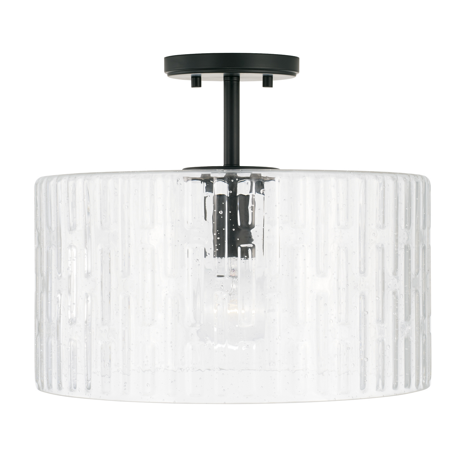Capital Lighting Emerson One Light Semi-Flush Mount in Matte Black - 241311MB