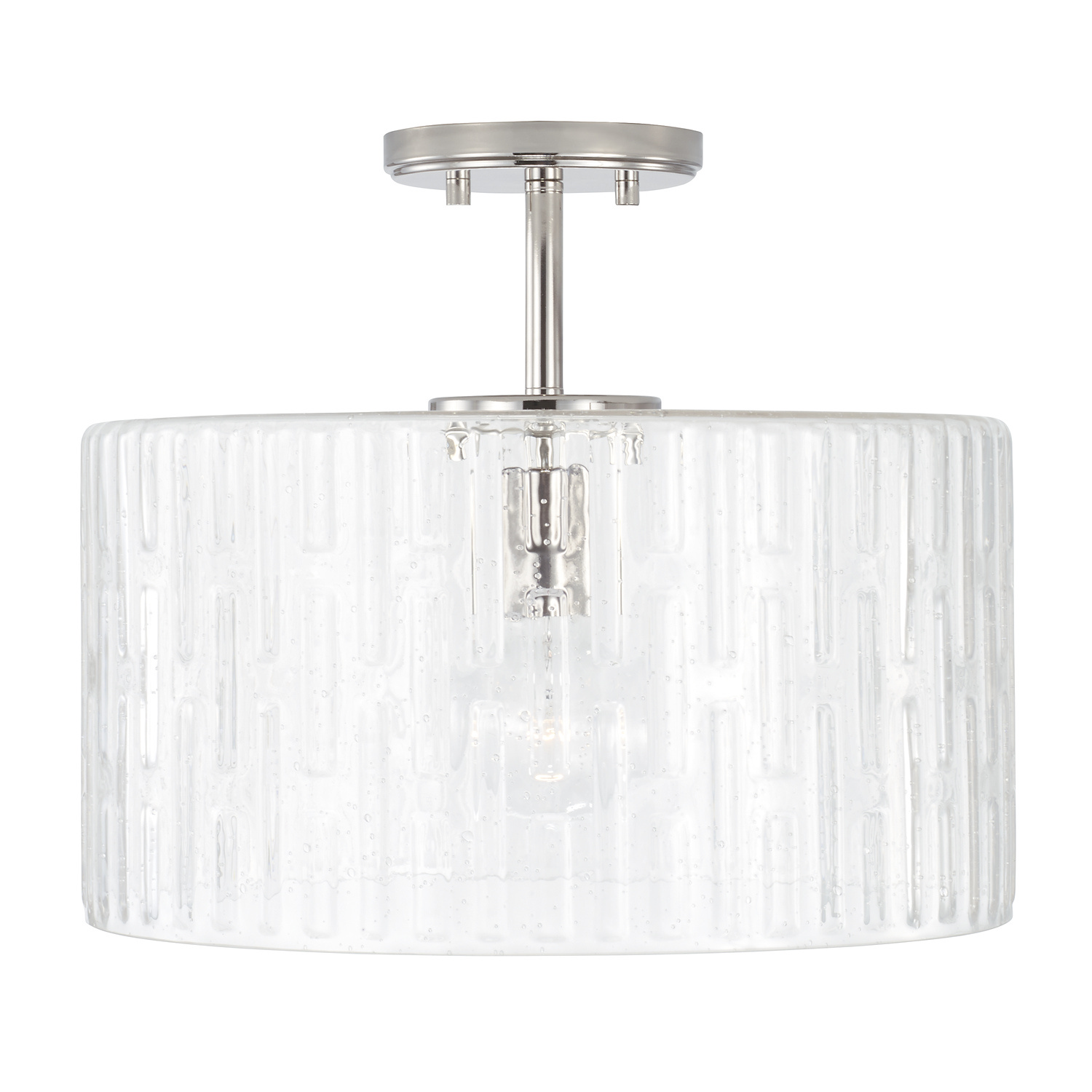 Capital Lighting Emerson One Light Semi-Flush Mount in Polished Nickel - 241311PN