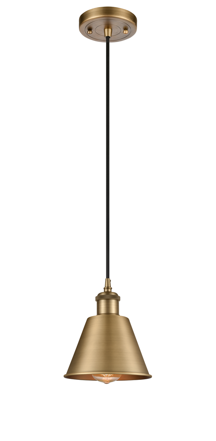 LED Mini Pendant by Innovations - Ballston Collection, Brushed Brass Finish - 516-1P-BB-M8-LED