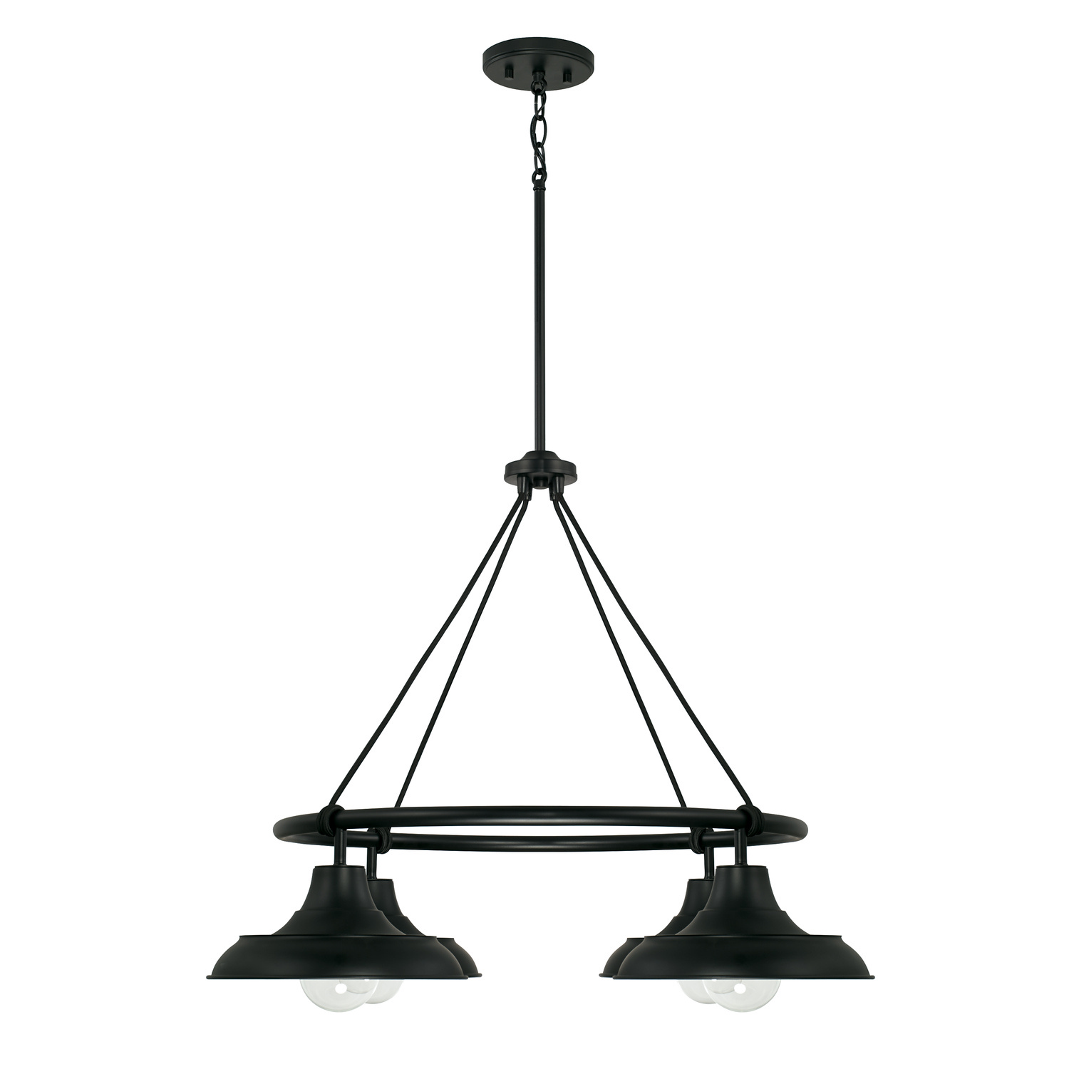 Capital Lighting Jones Four Light Chandelier in Matte Black - 442141MB
