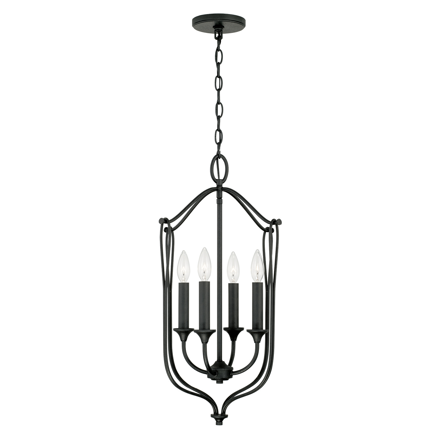 Capital Lighting Bentley Four Light Foyer Pendant in Black Iron - 541641BI