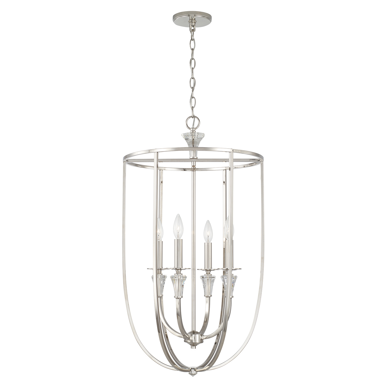 Capital Lighting Laurent Four Light Foyer Pendant in Polished Nickel - 541841PN