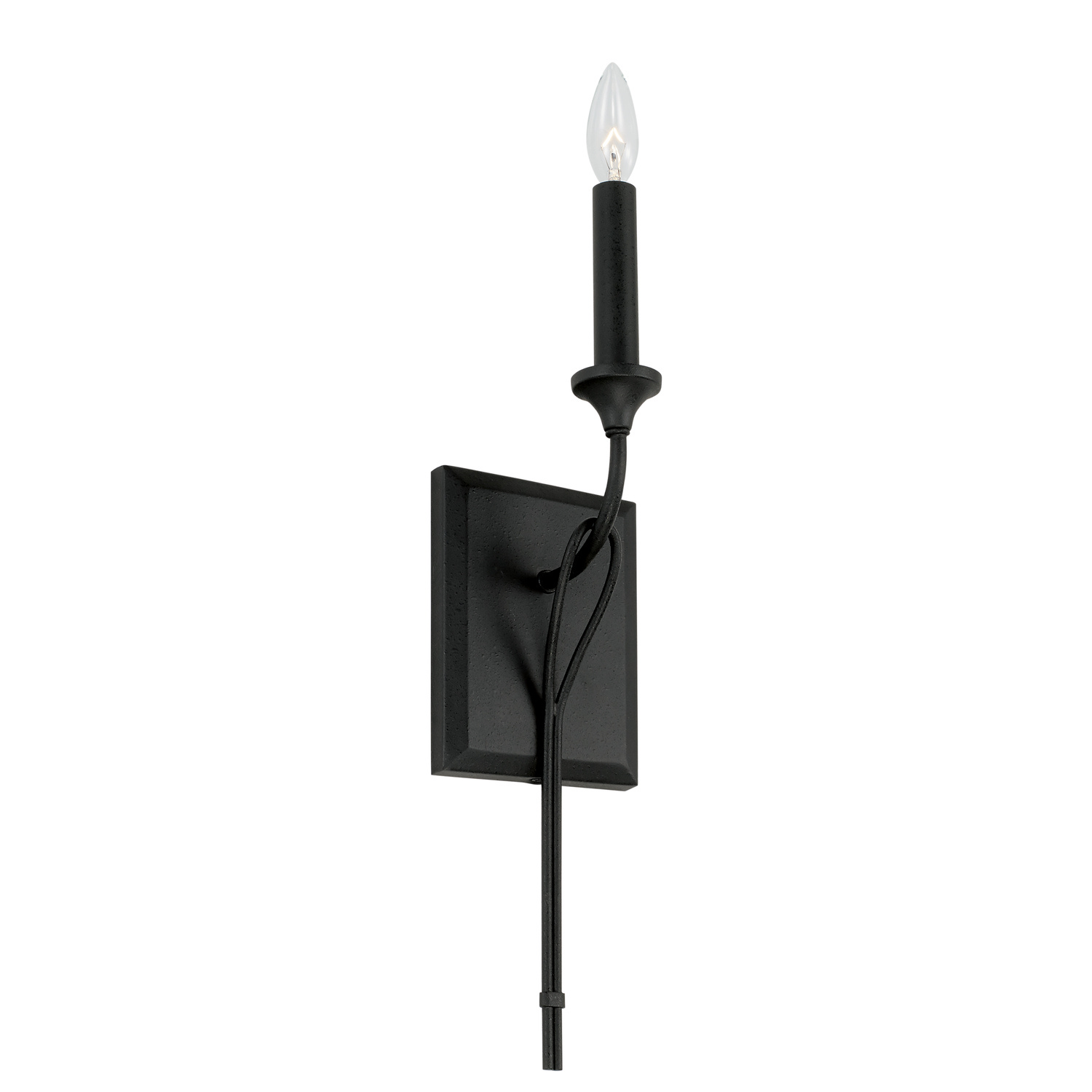 Capital Lighting Bentley One Light Wall Sconce in Black Iron - 641611BI