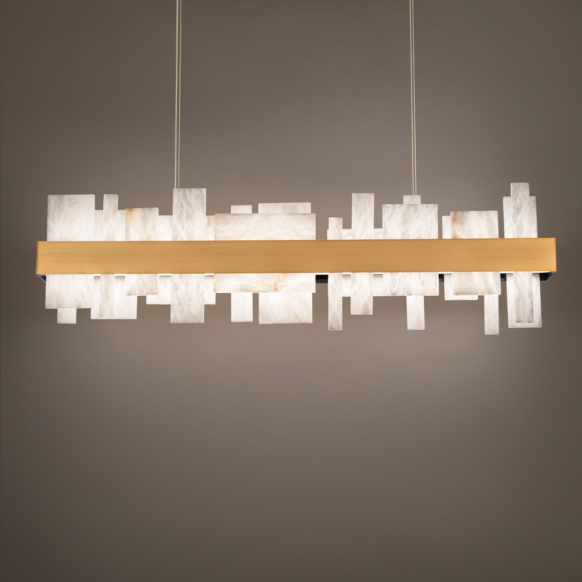 LED Linear Pendant by Modern Forms - Acropolis Collection, Aged Brass Finish - PD-68146-AB