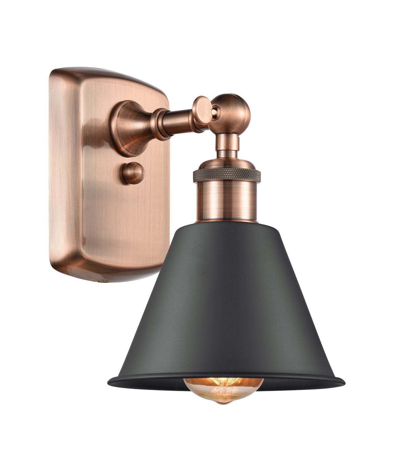 LED Wall Sconce by Innovations - Ballston Collection, Antique Copper Finish - 516-1W-AC-M8-LED