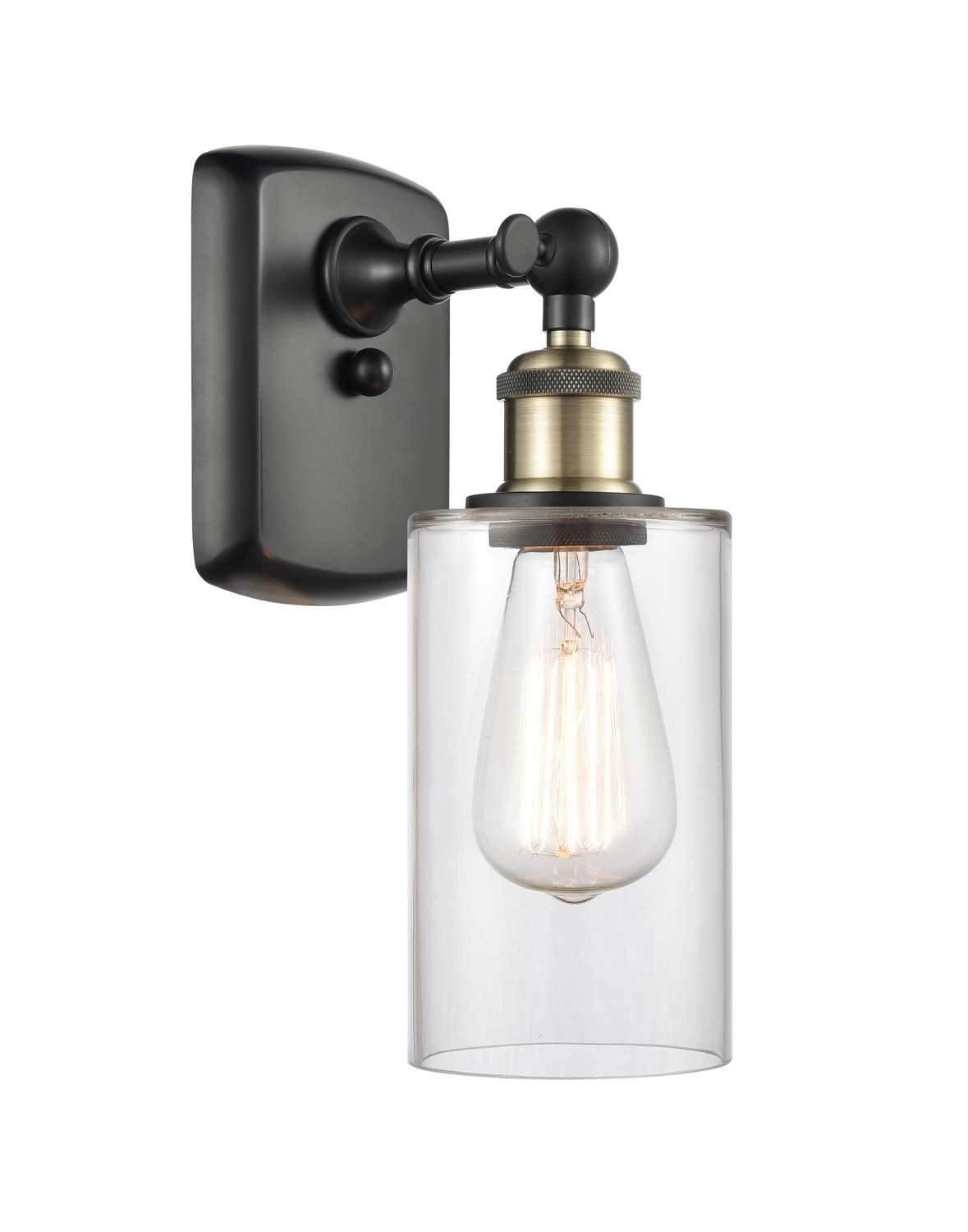 One Light Wall Sconce by Innovations - Ballston Collection, Black Antique Brass Finish - 516-1W-BAB-G802