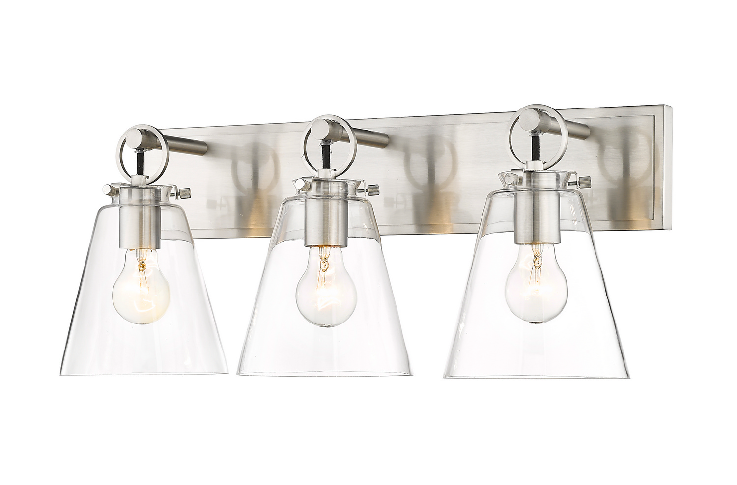 Three Light Vanity by Z-Lite - Harper Collection, Brushed Nickel Finish - 483-3V-BN